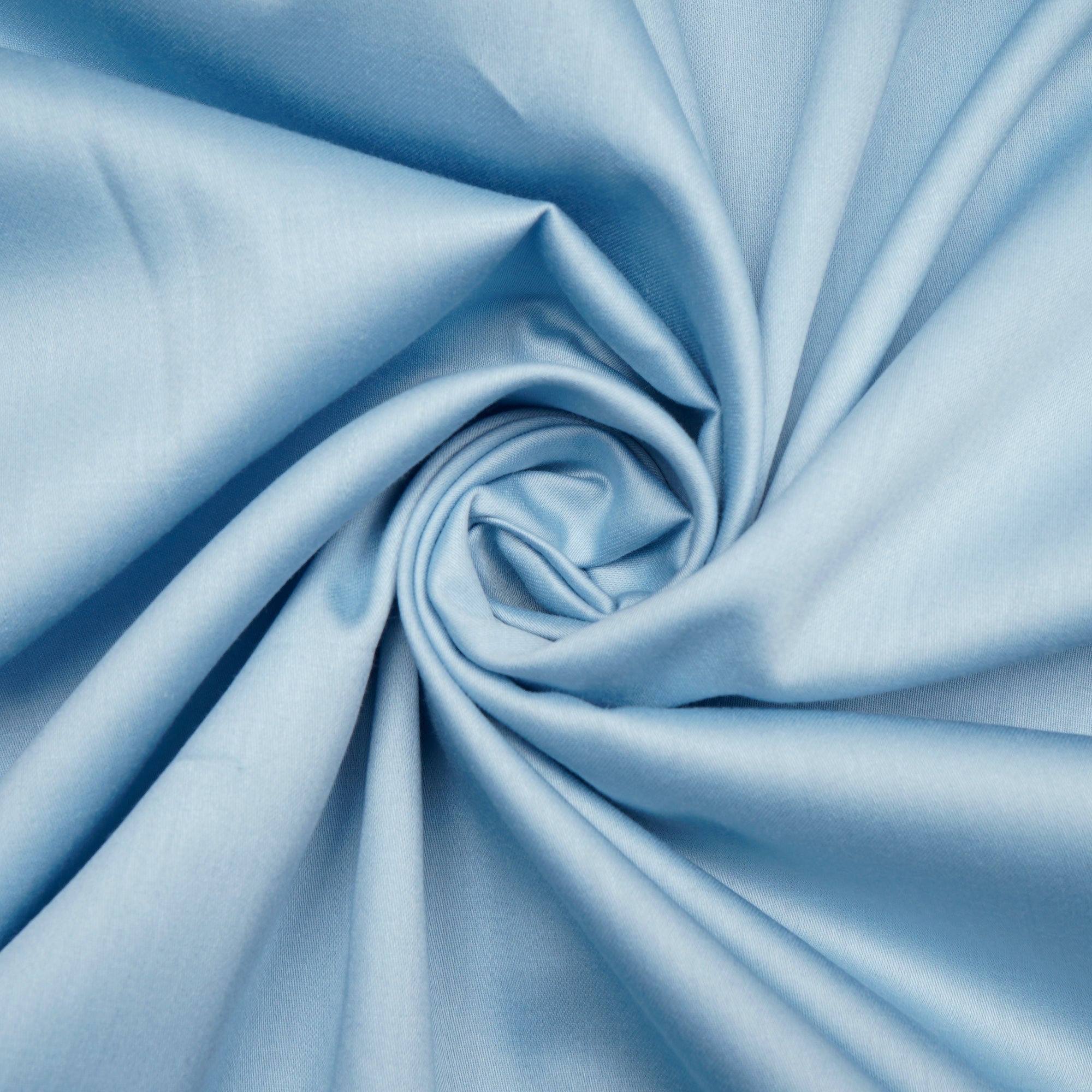 Powder Blue Piece Dyed Plain Cotton Satin Fabric
