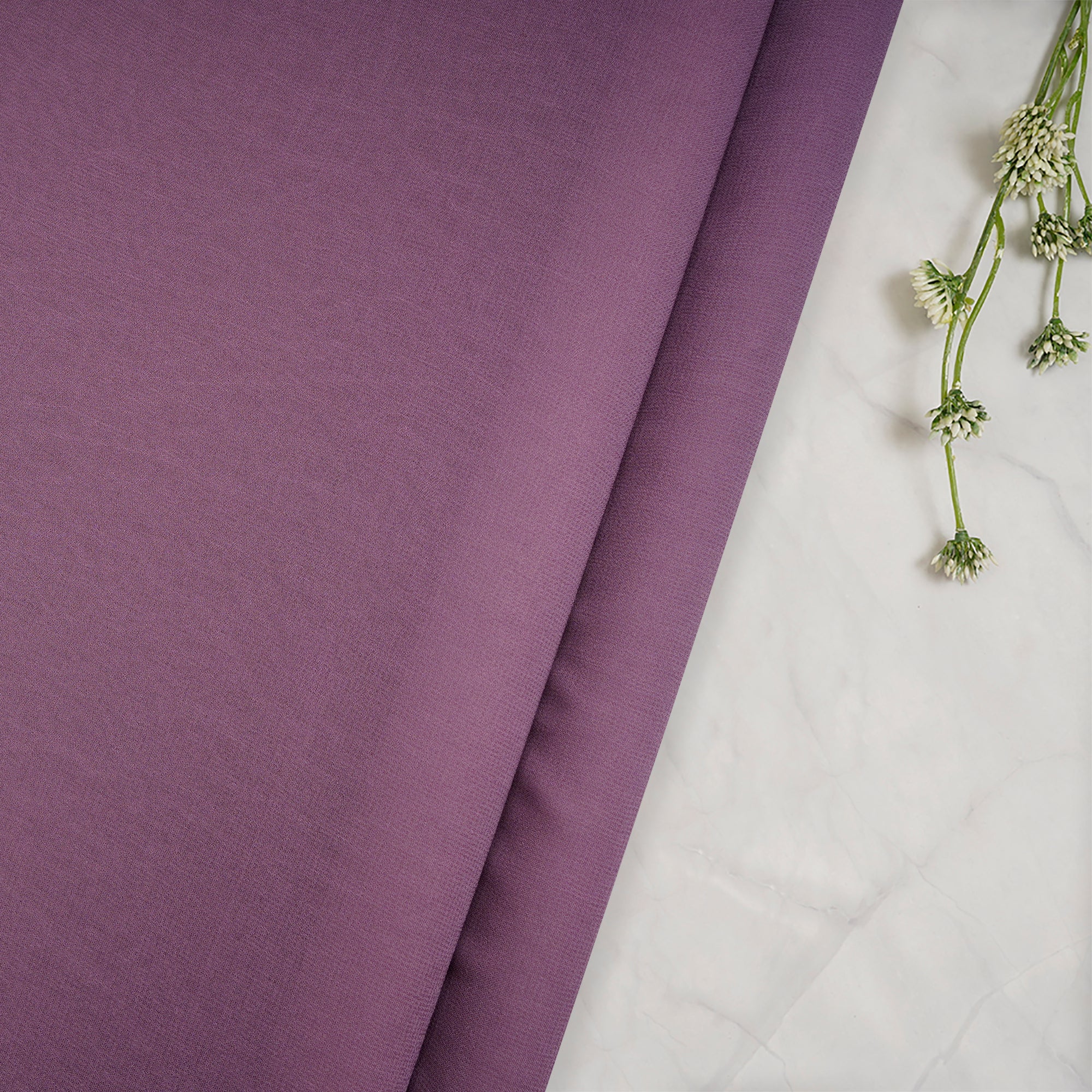 Lavender Piece Dyed Plain Bemberg Georgette Fabric