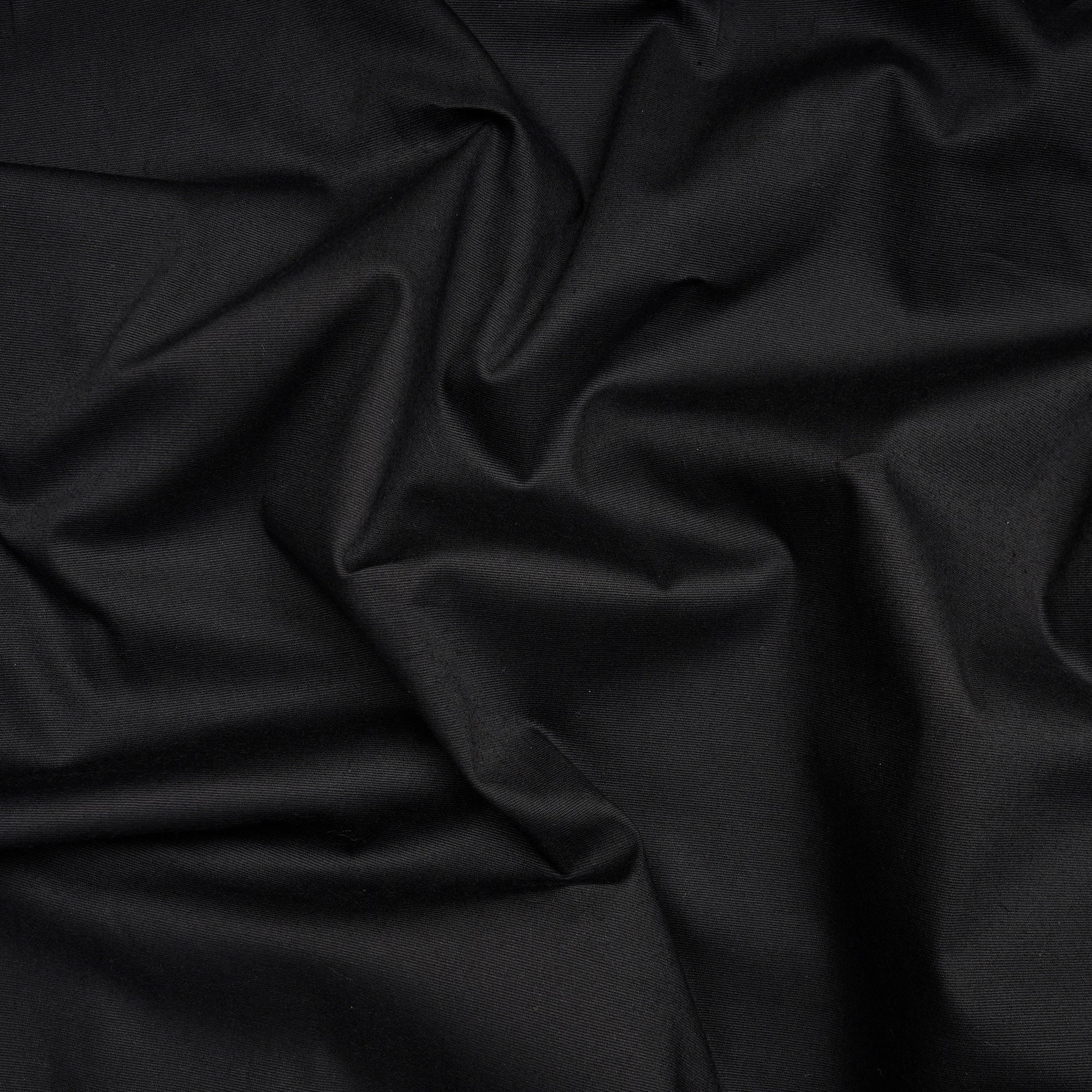 Black Piece Dyed Plain Poplin Lycra Fabric