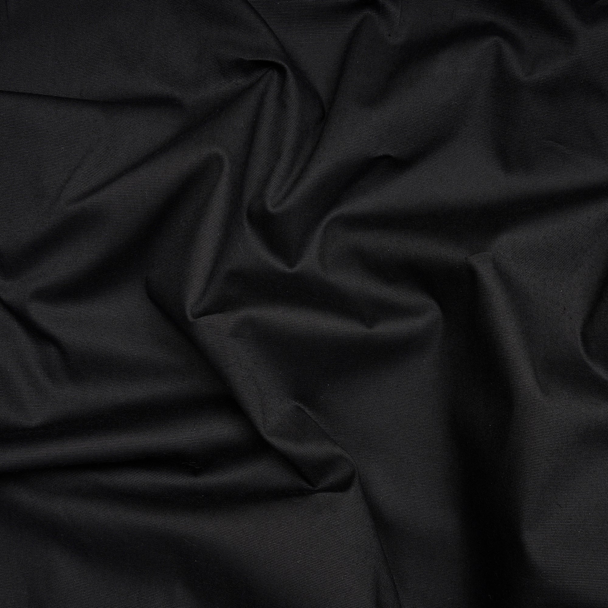 Black Piece Dyed Plain Poplin Lycra Fabric