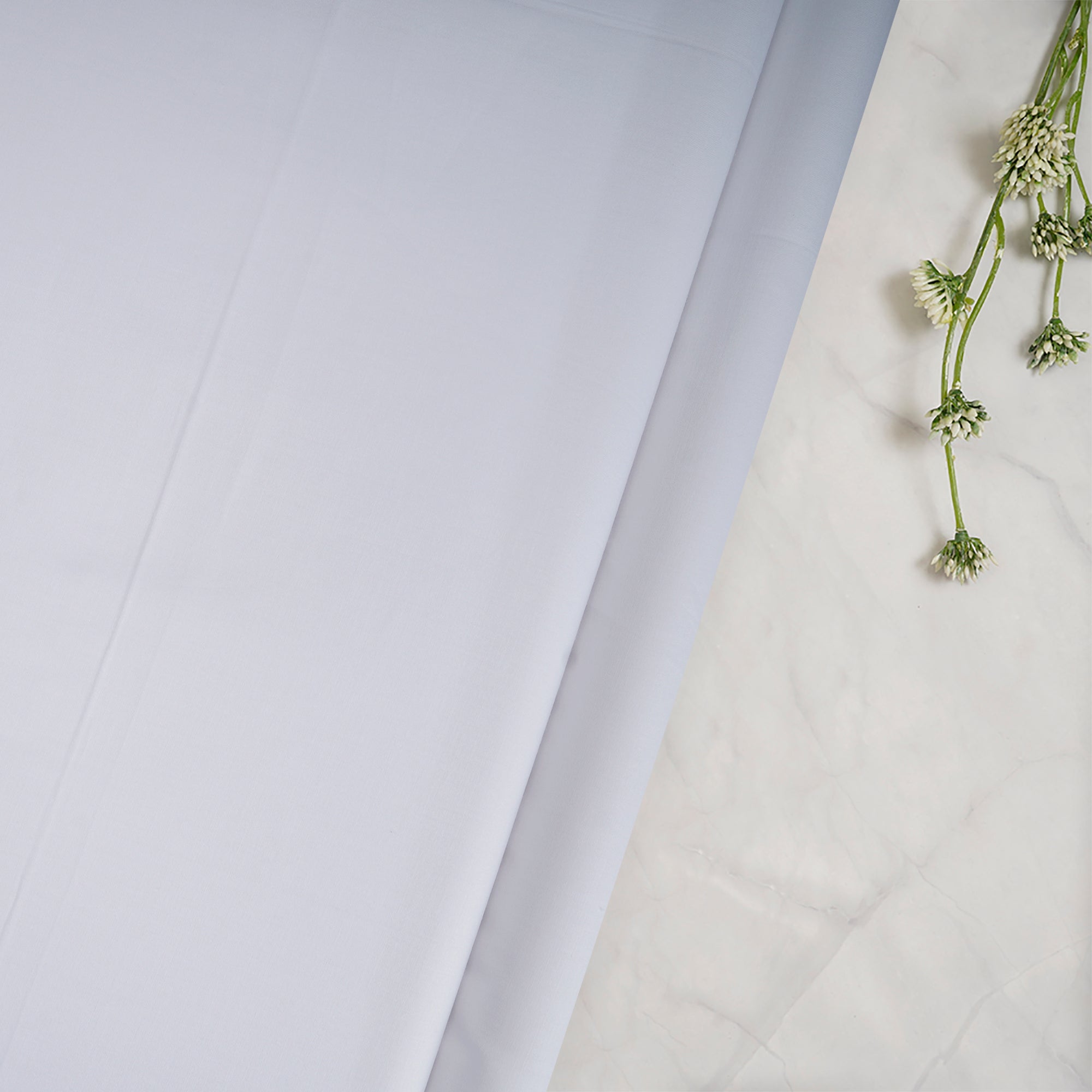 White Color Cotton Satin Dyeable Fabric