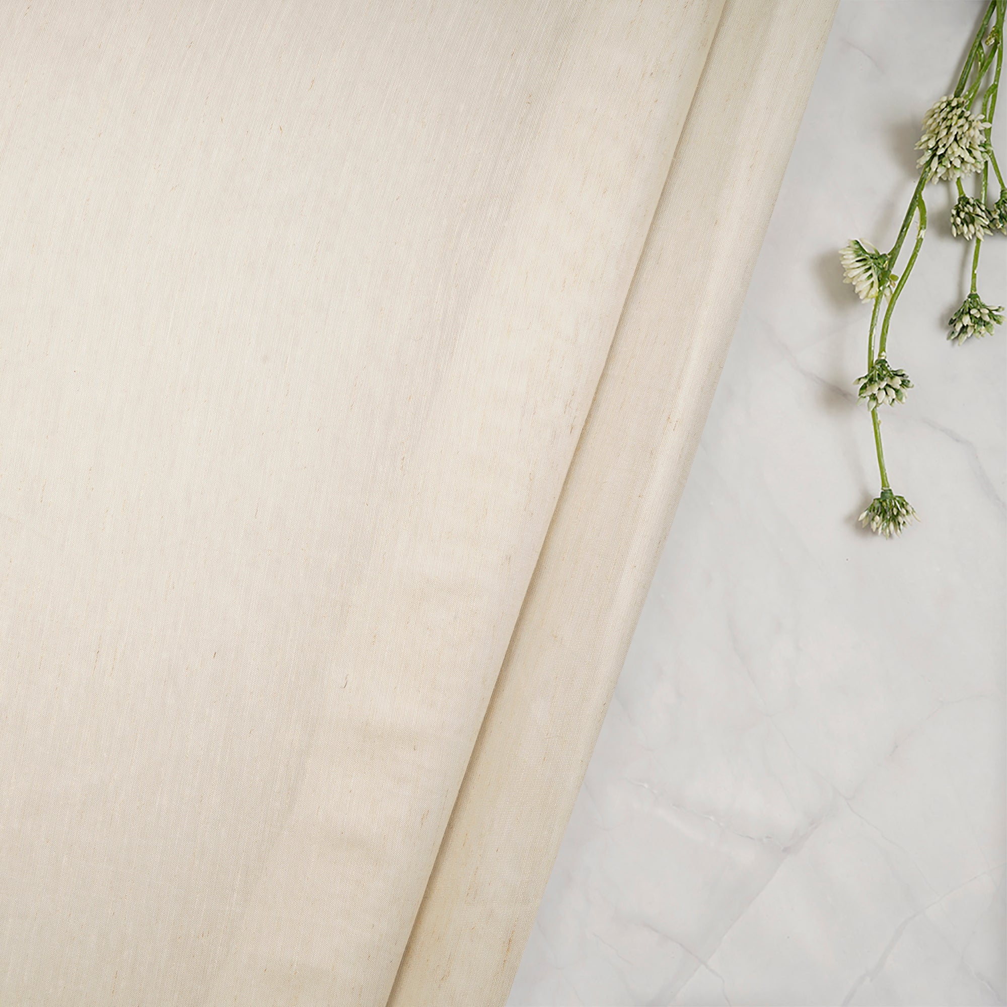 Off-White Dyeable Plain Viscose Munga Fabric