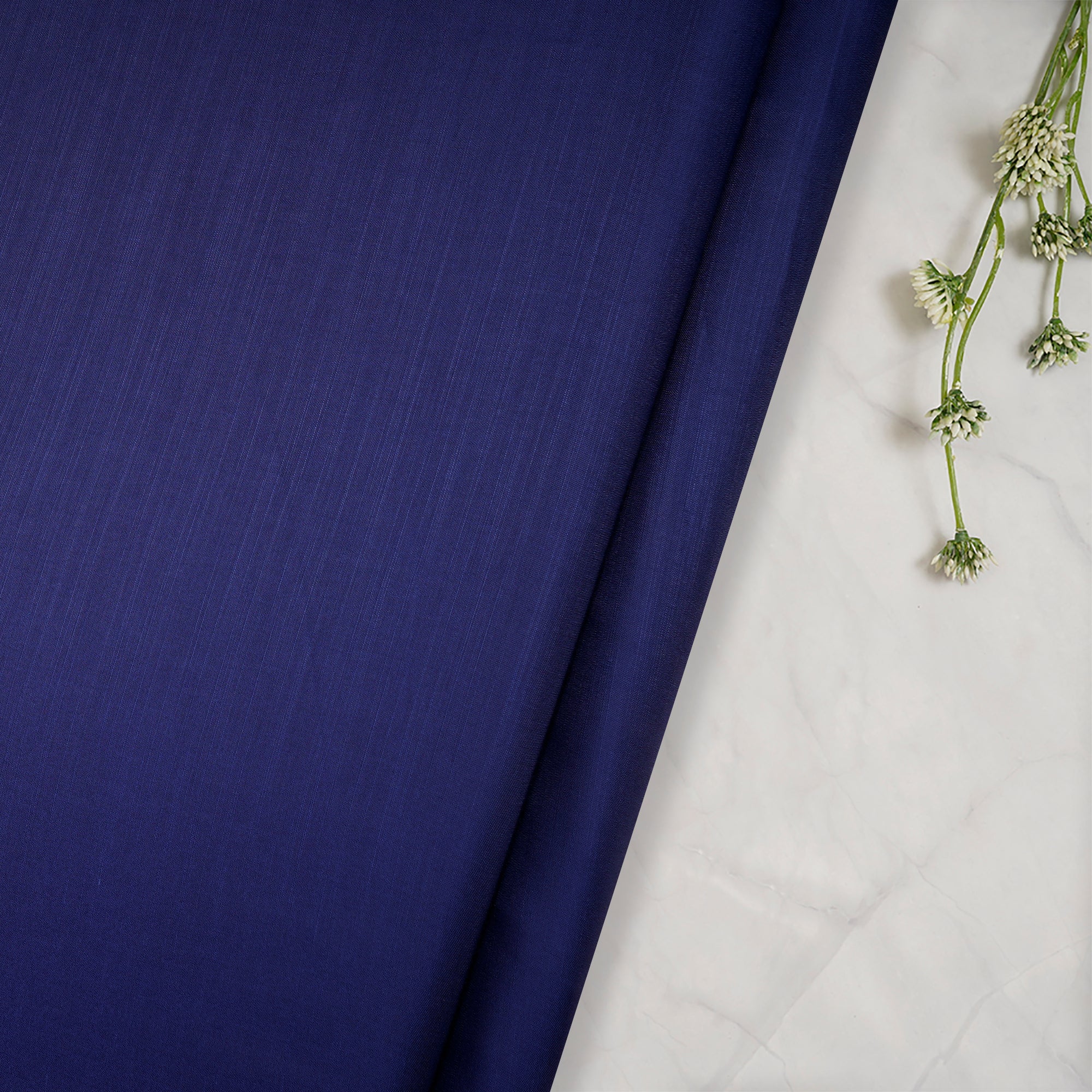 Navy Blue Polyester Modal Satin Fabric