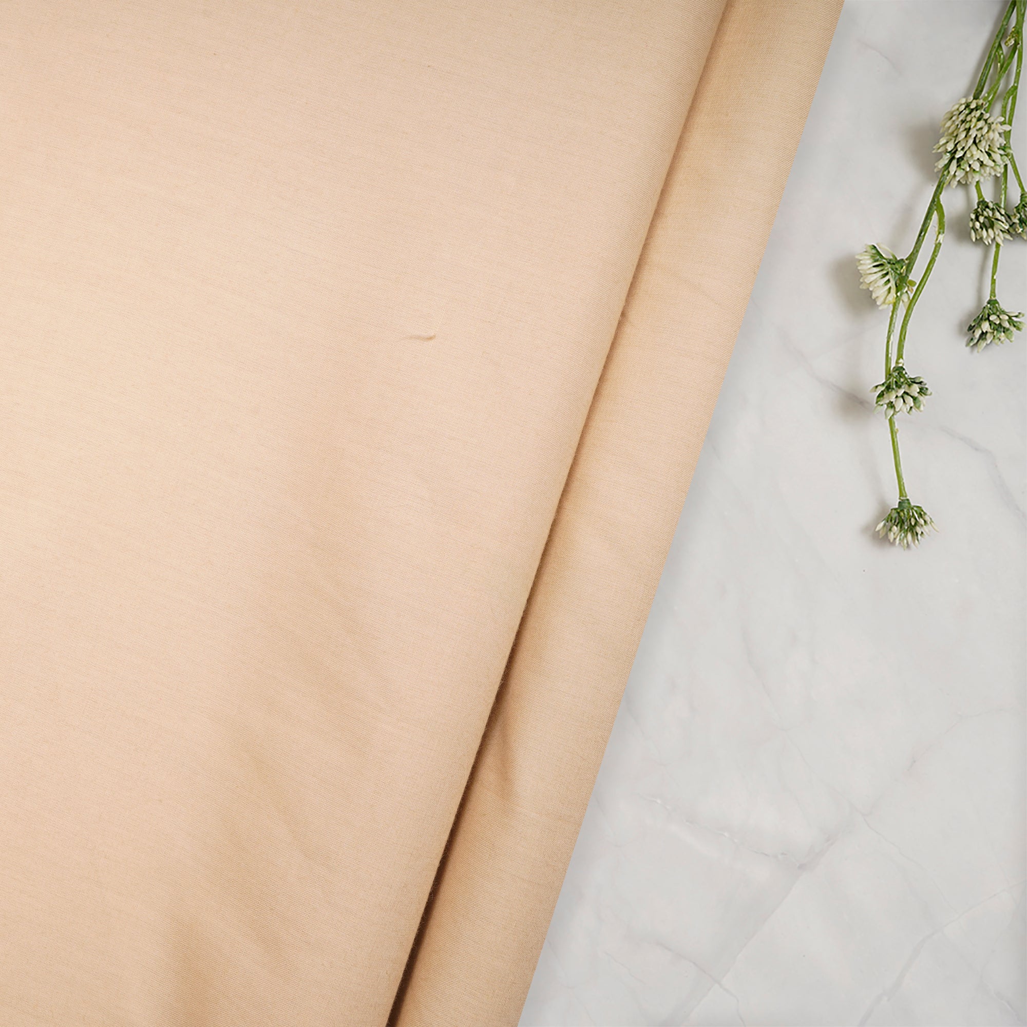 Cream 80's Plain Cotton Satin Fabric