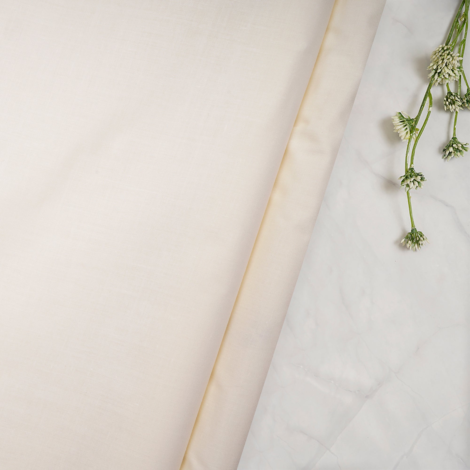 White Poly Cotton Voile Fabric
