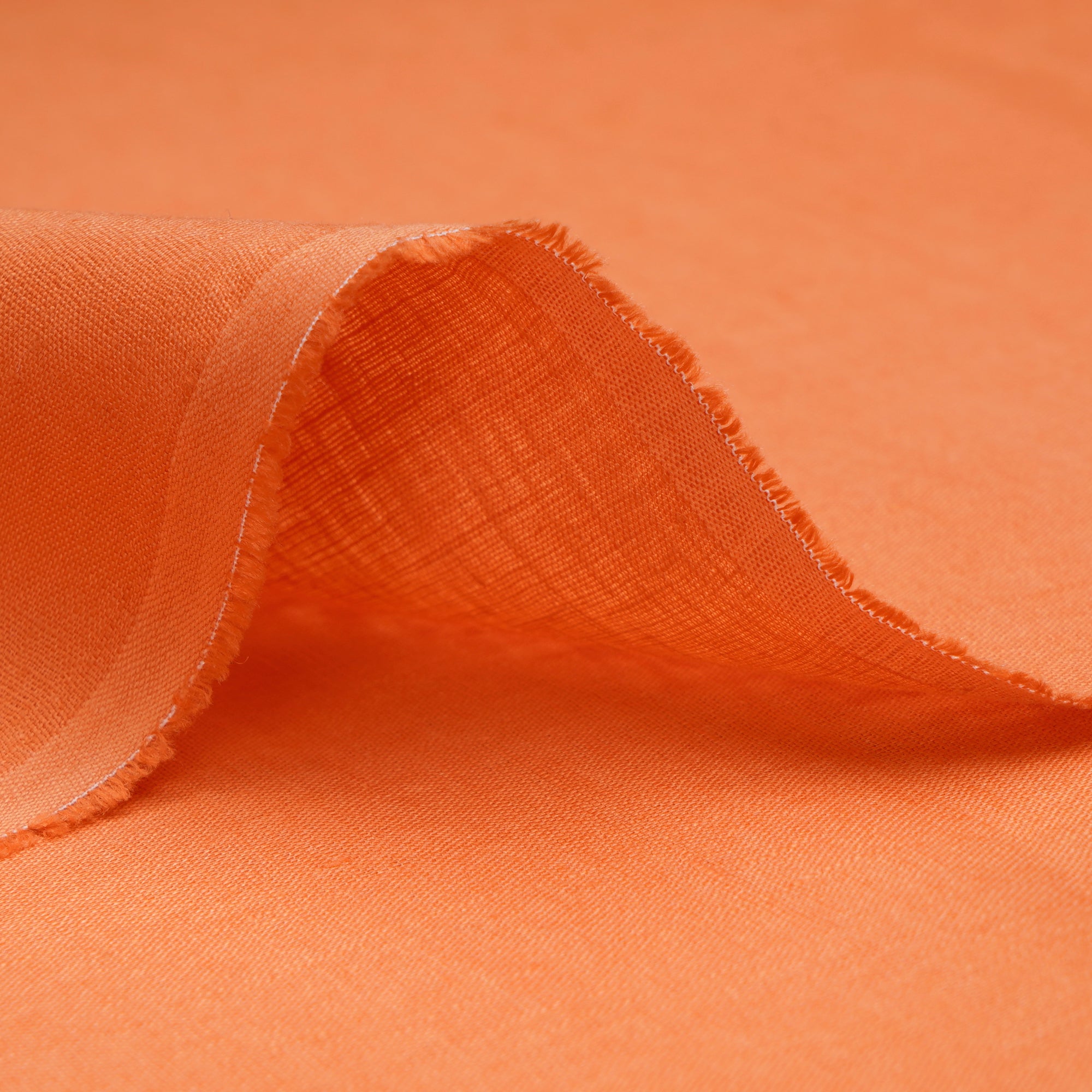 Papaya Dyed Pure Linen Fabric