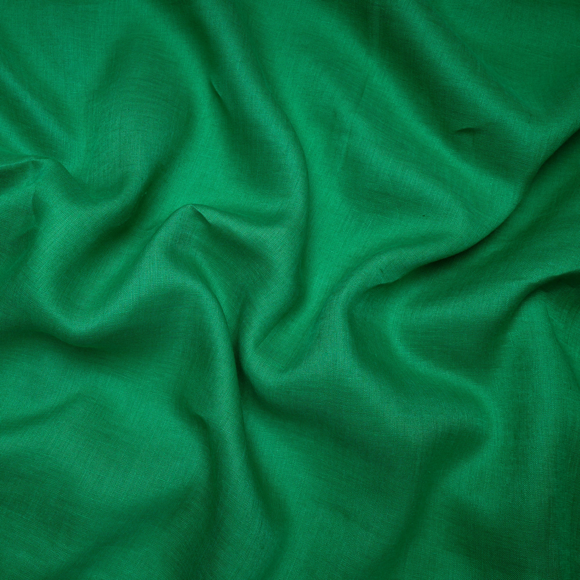 Kelly Green Dyed Pure Linen Fabric
