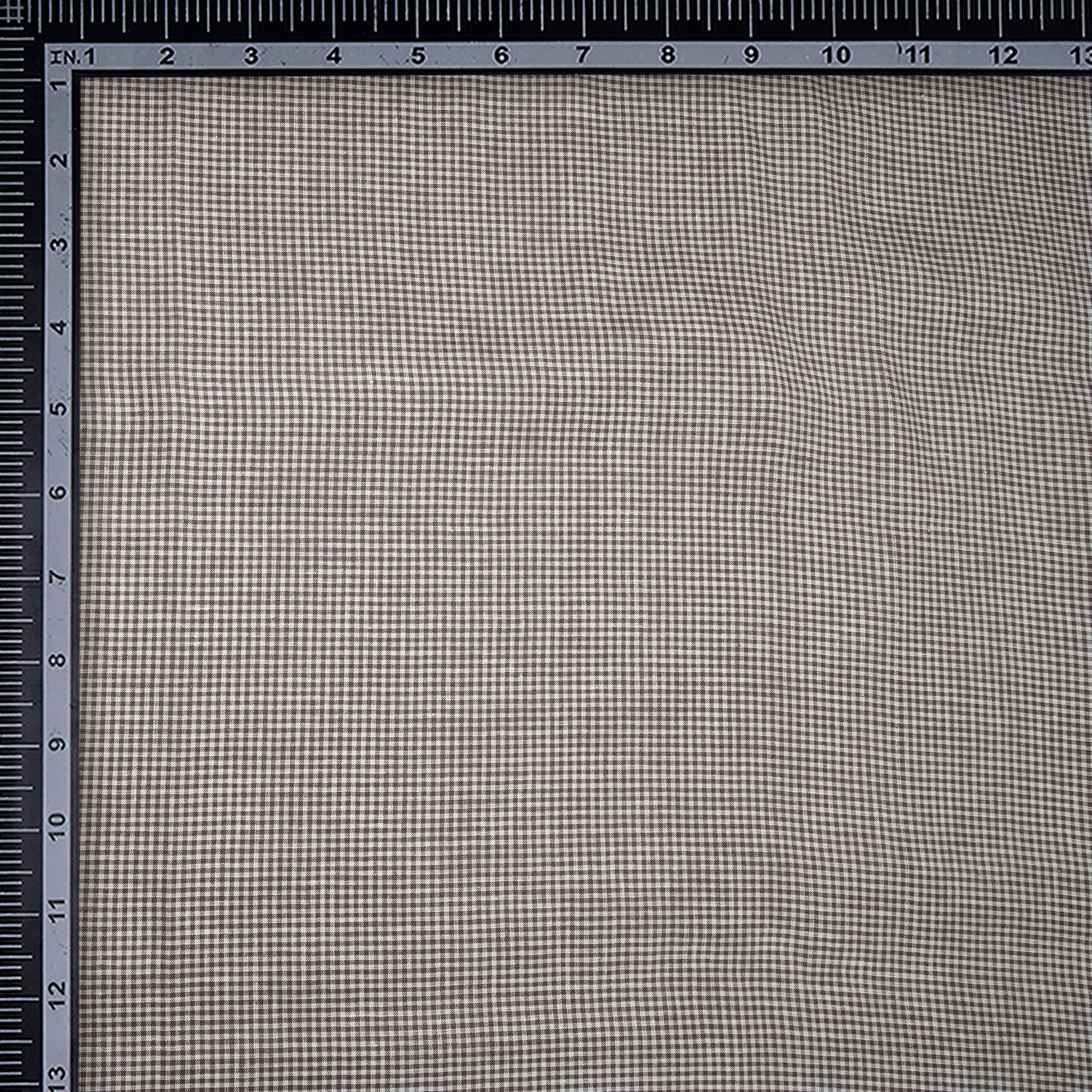 White-Brown Check Pattern Pure Linen Fabric