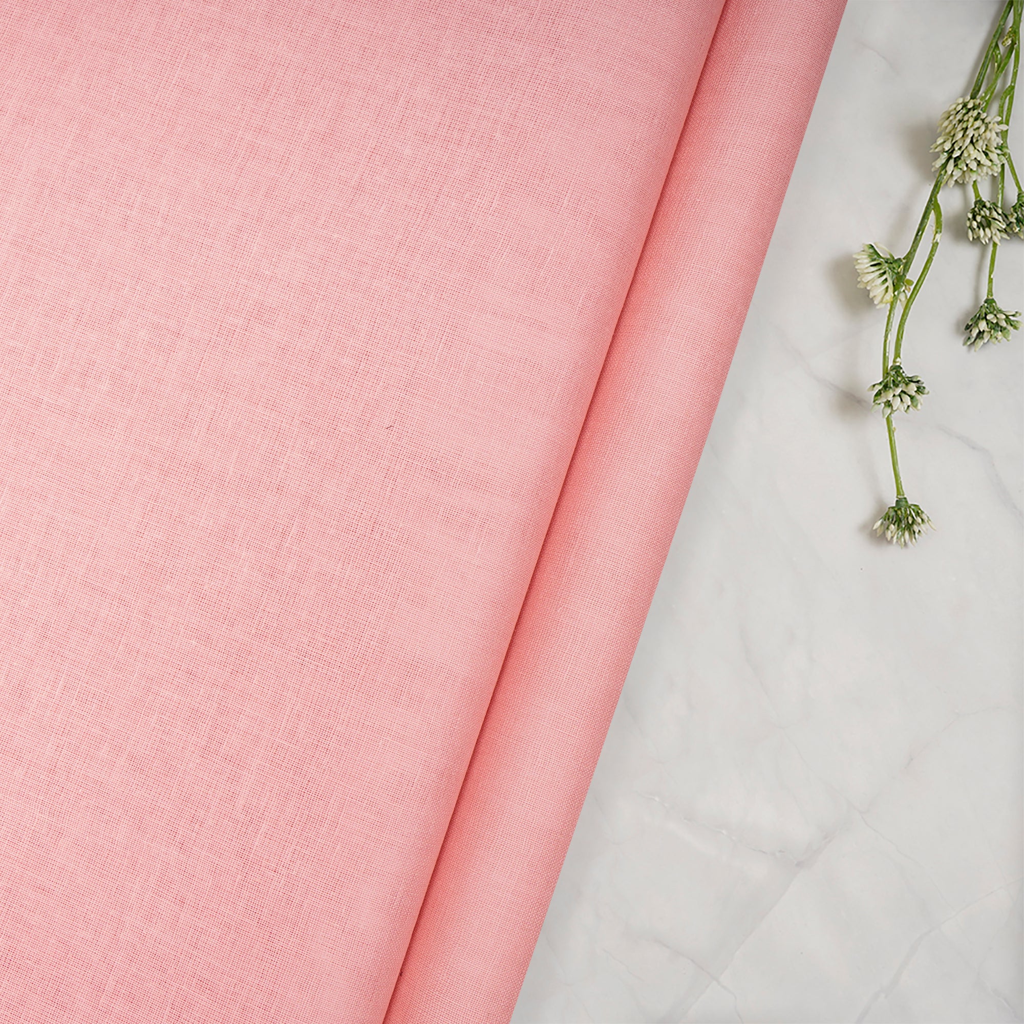 Powder Pink Mill Dyed Cotton Lining Fabric