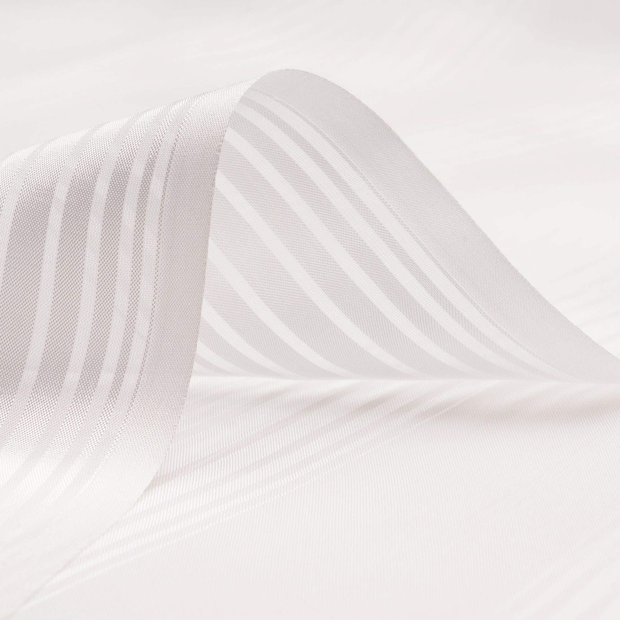 White Dyeable Stripe Pattern Fancy Viscose Organza Fabric