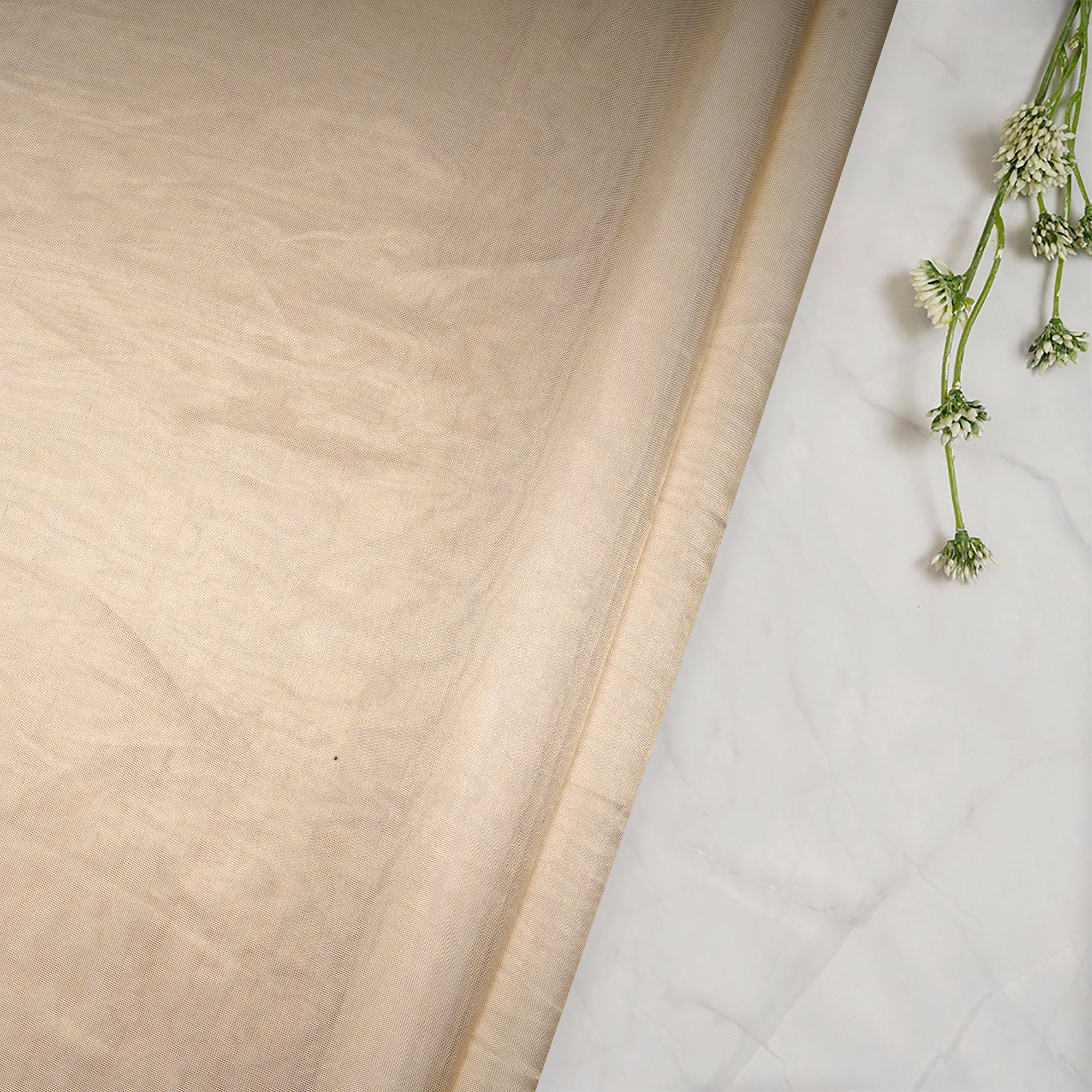 Gold Plain Dyeable Viscose Zari Fancy Tissue Fabric
