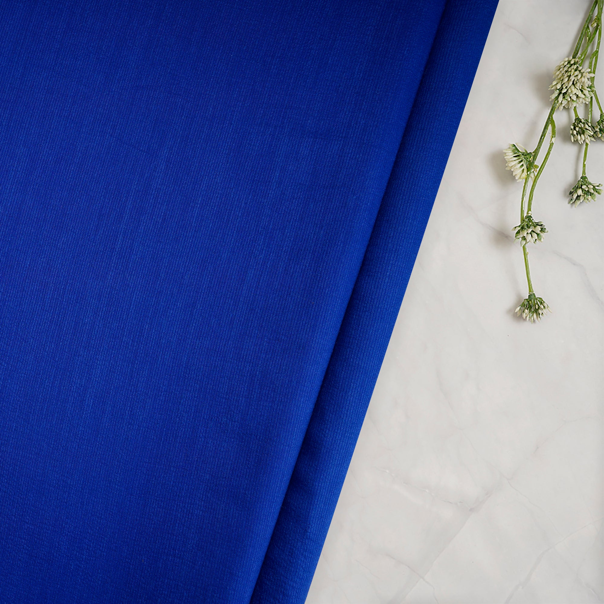 Blue Color Muga Silk Fabric