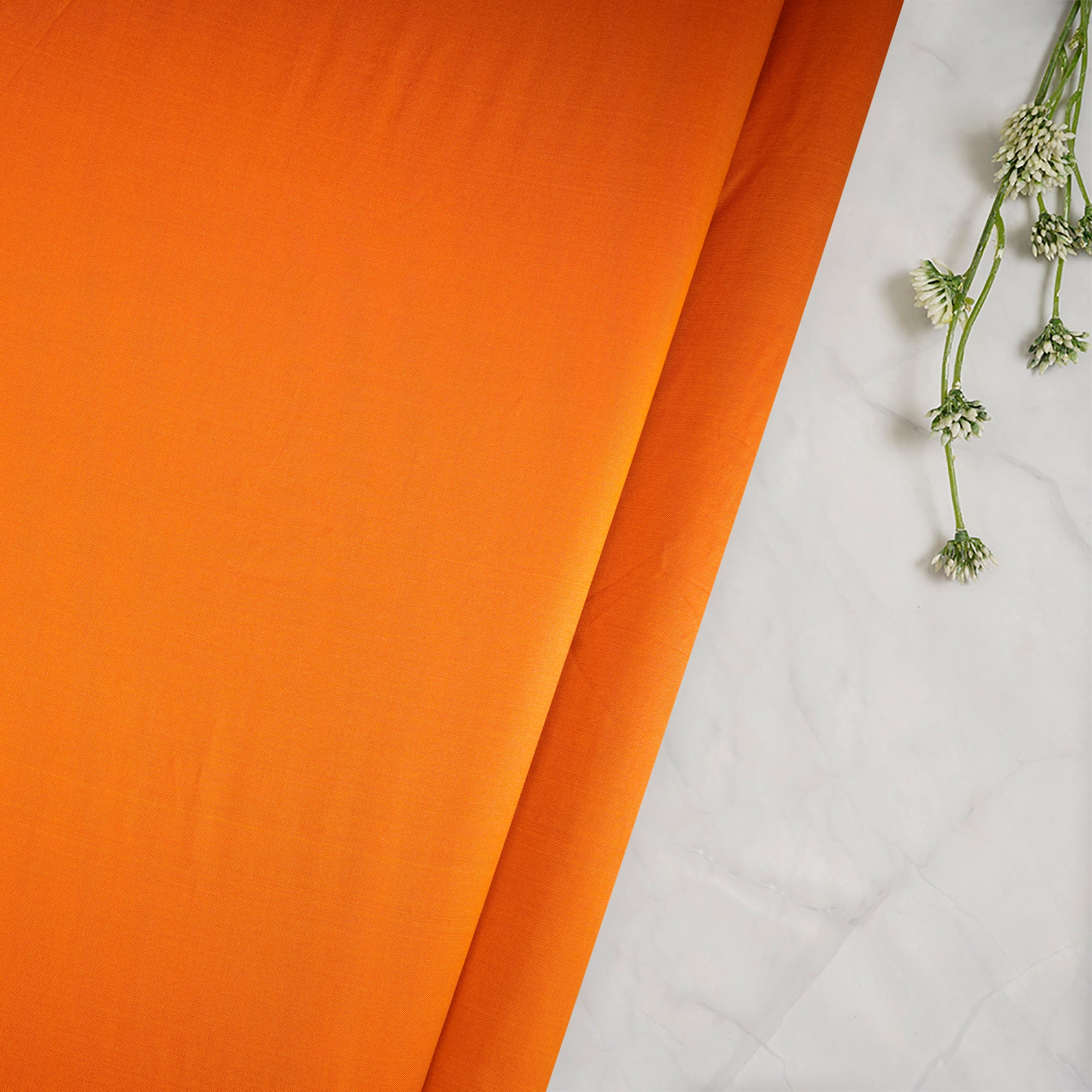 Orange Color Blended Silk Fabric