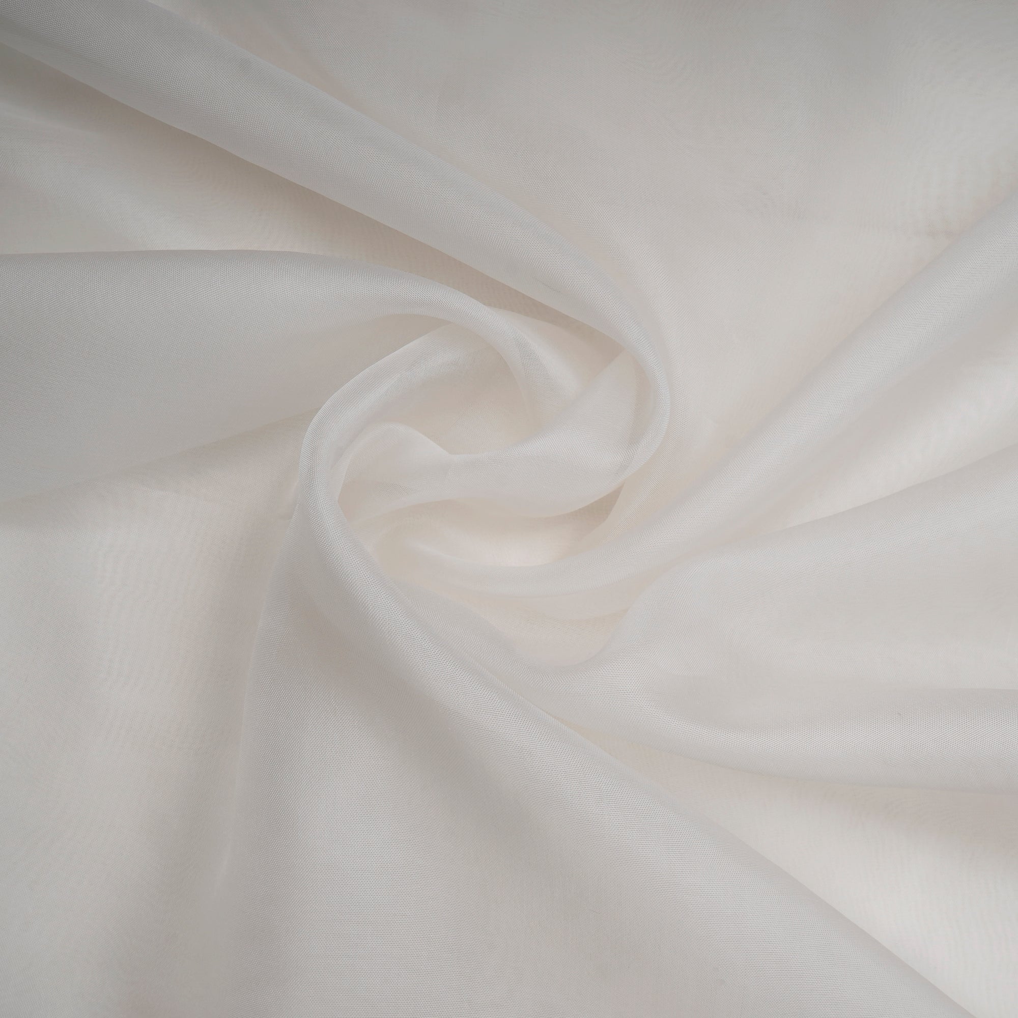 White Color 2/4 Organza Silk Dyeable Fabric