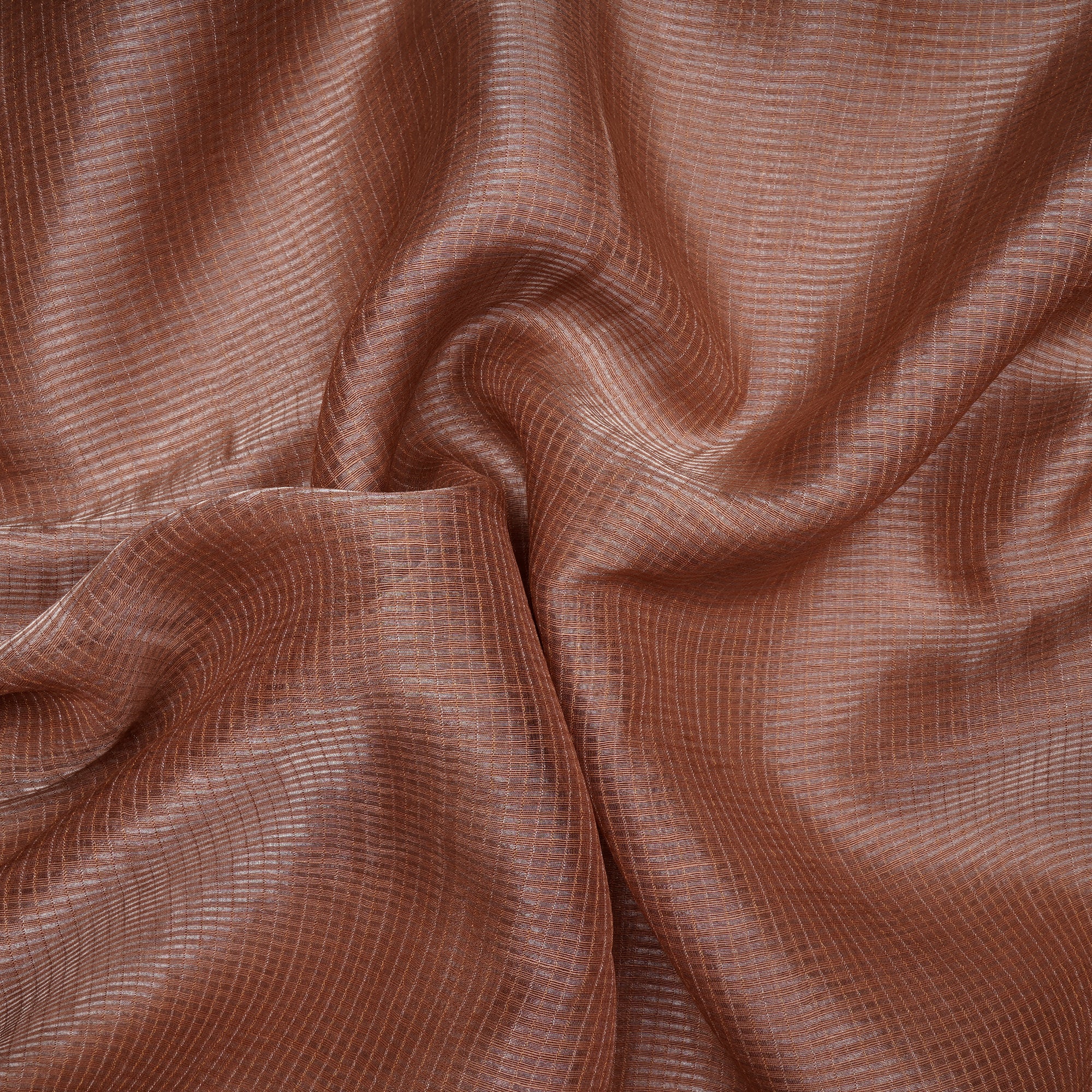 Chocotale Brown Banarasi Fancy Silk Linen Tissue Fabric
