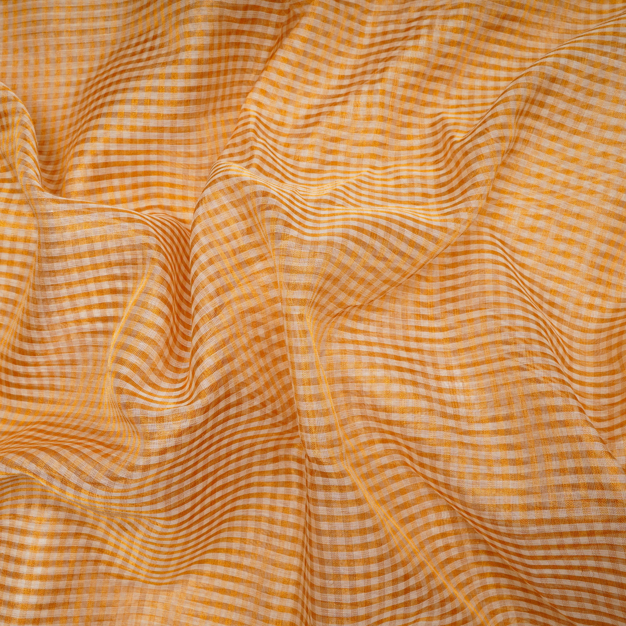 Gold Dyeable Check Pattern Fancy Tissue Zari Fabric