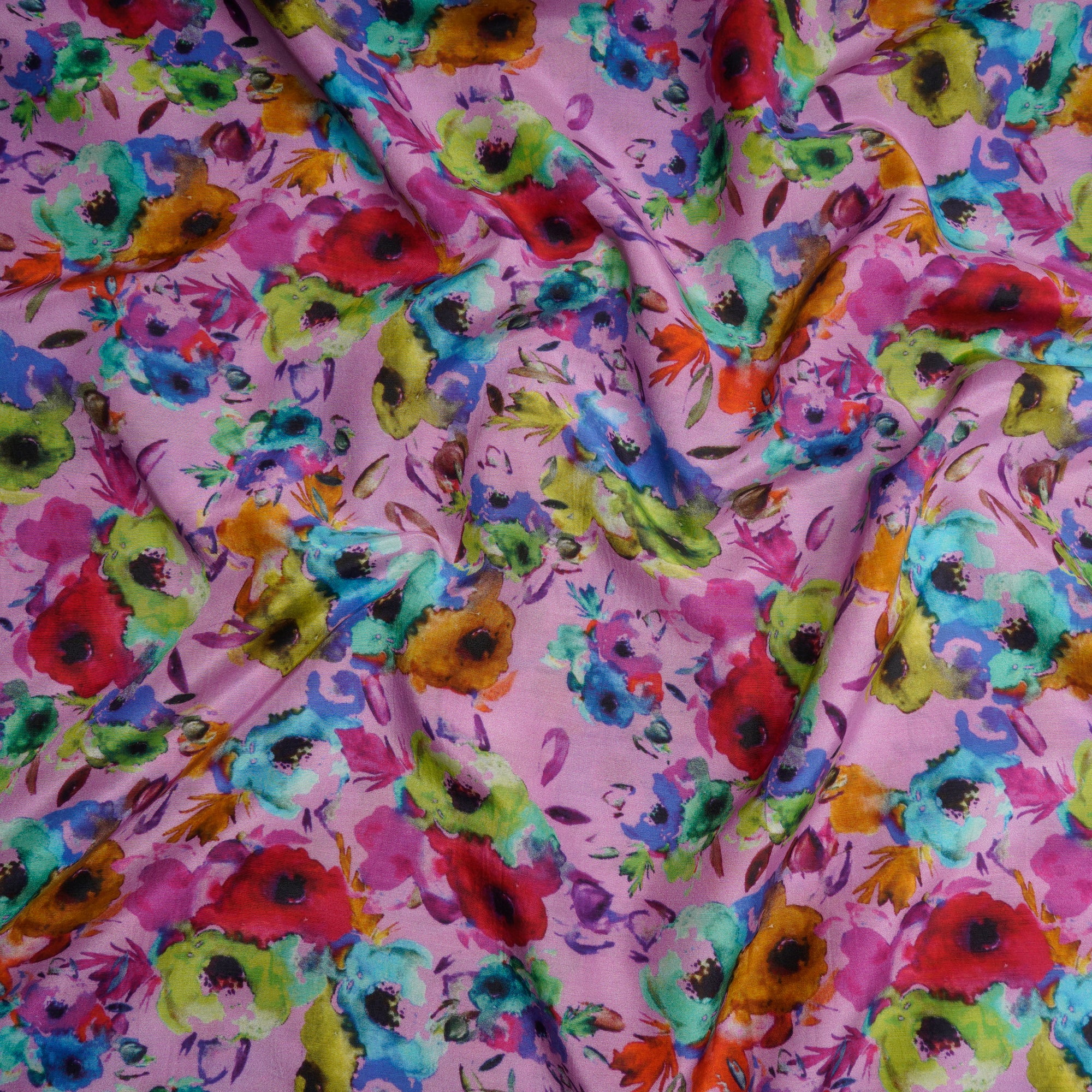 Multi Color Digital Printed Cotton Silk Fabric