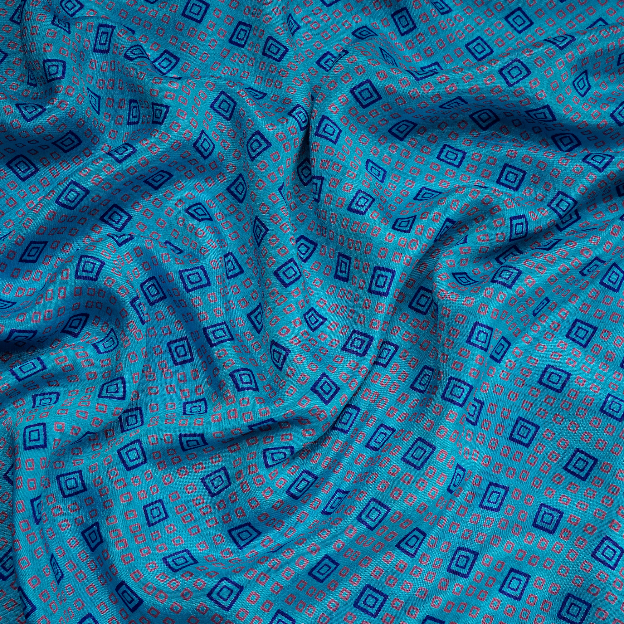 Sky Blue Bandhani Pattern Screen Print Fancy Georgette Fabric