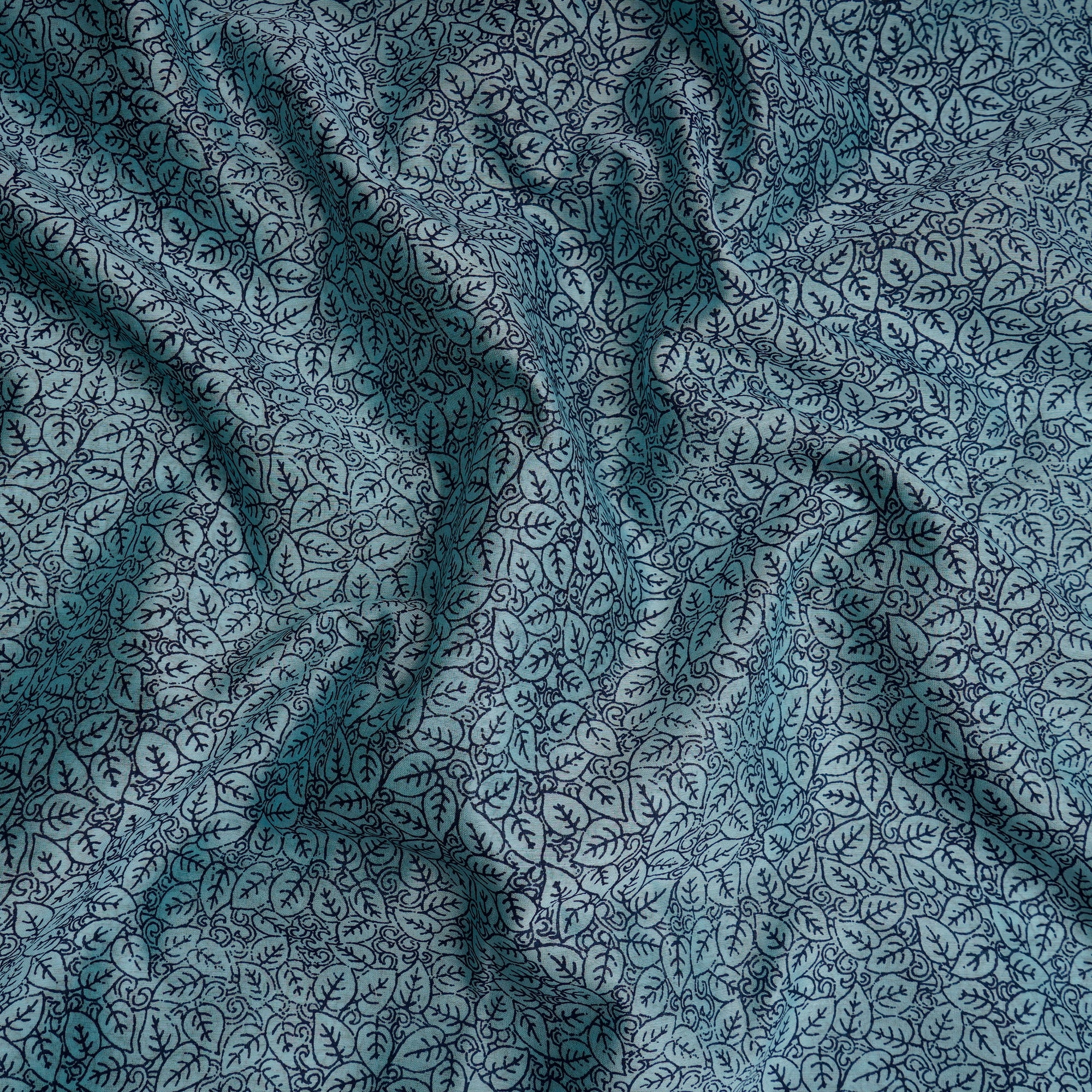 Light Blue Color Printed Fine Chanderi Fabric