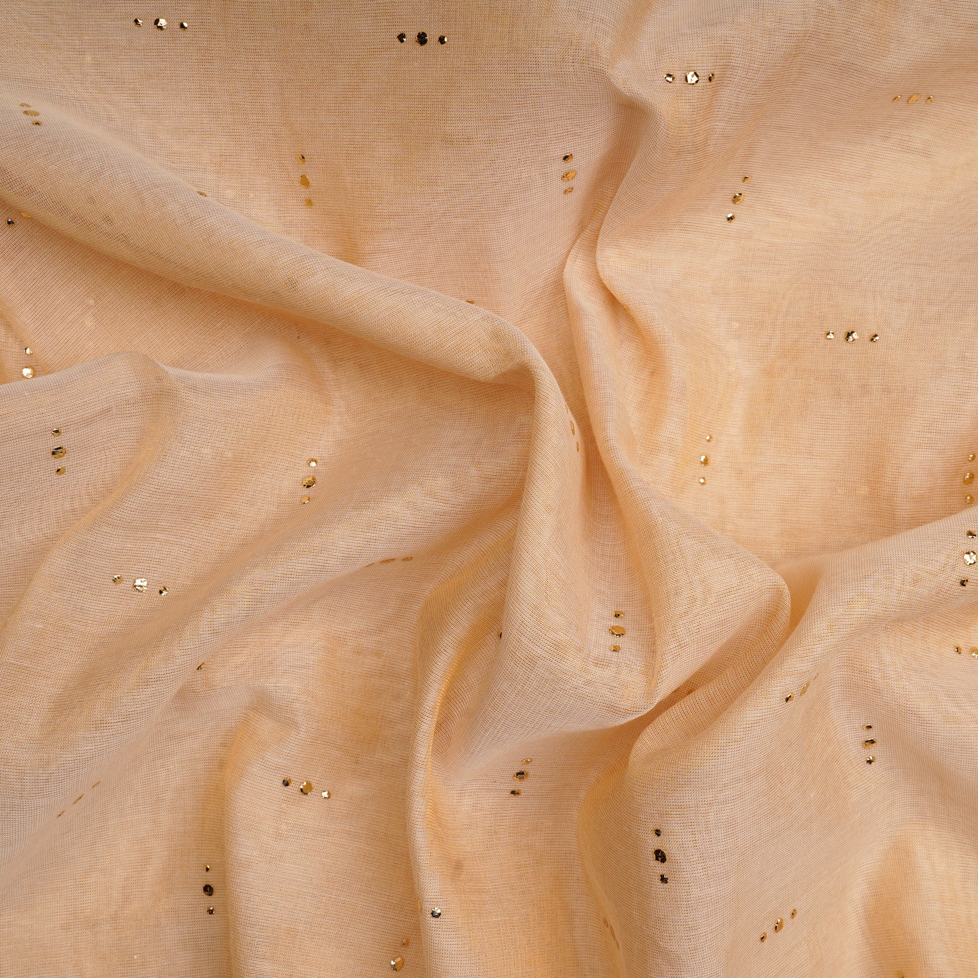 Gold Dyeable All Over Pattern Embroidered Tissue Chanderi Fabric