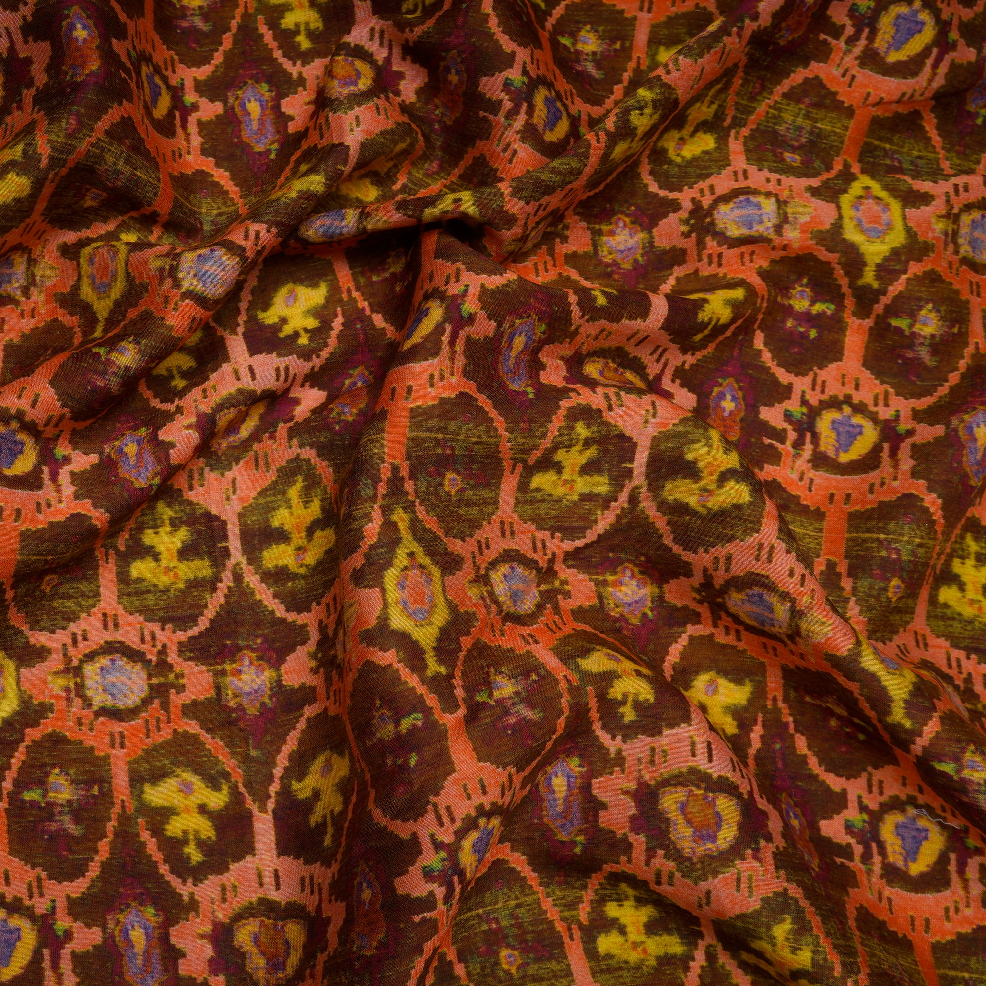 Multi Color All Over Pattern Digital Printed Chanderi Fabric