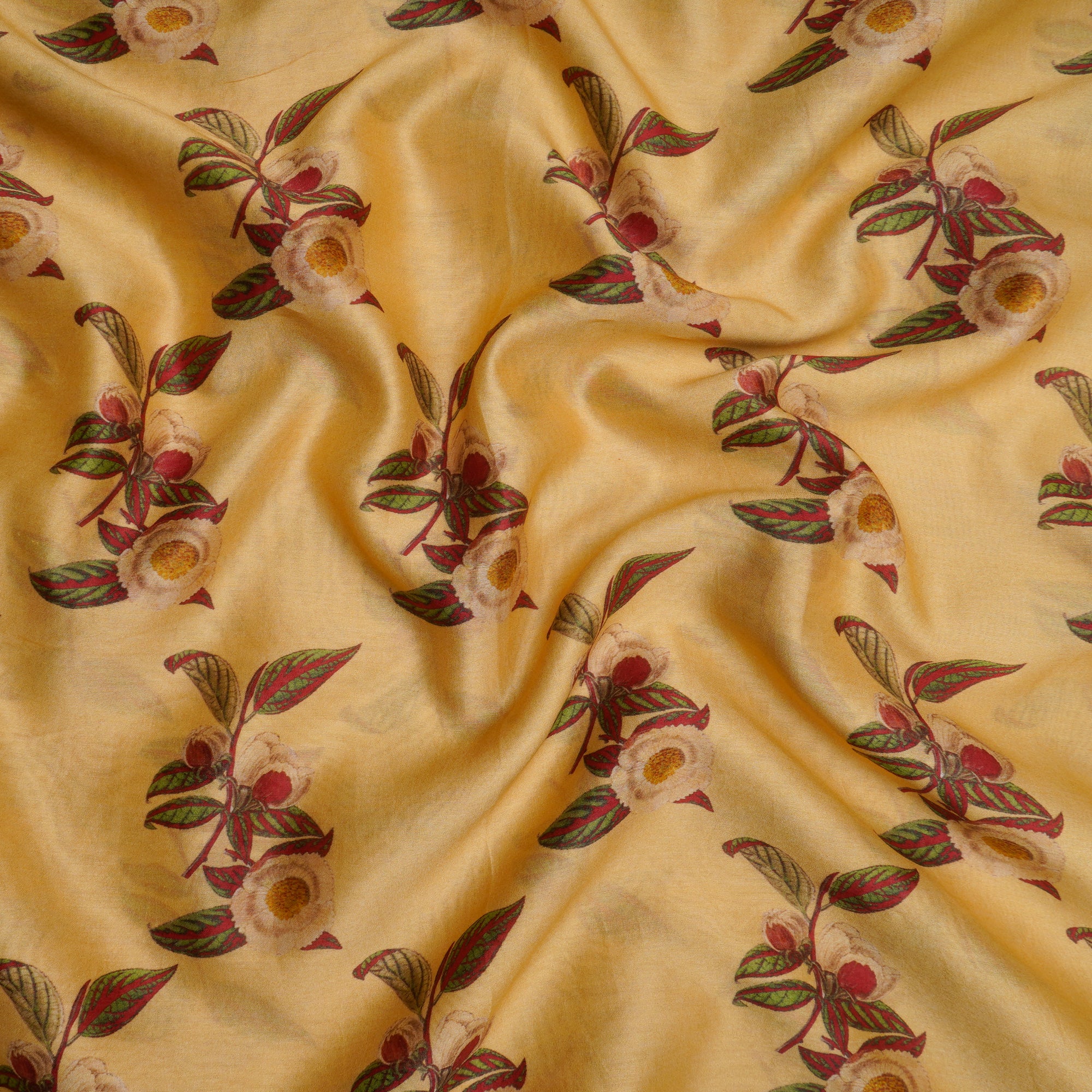 Beige Color Digital Printed Chanderi Fabric