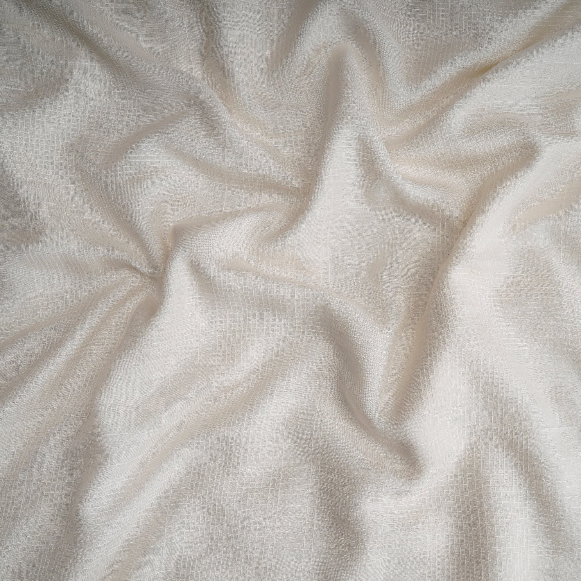 Off-White Color Cotton Silk Fabric with Zari Border