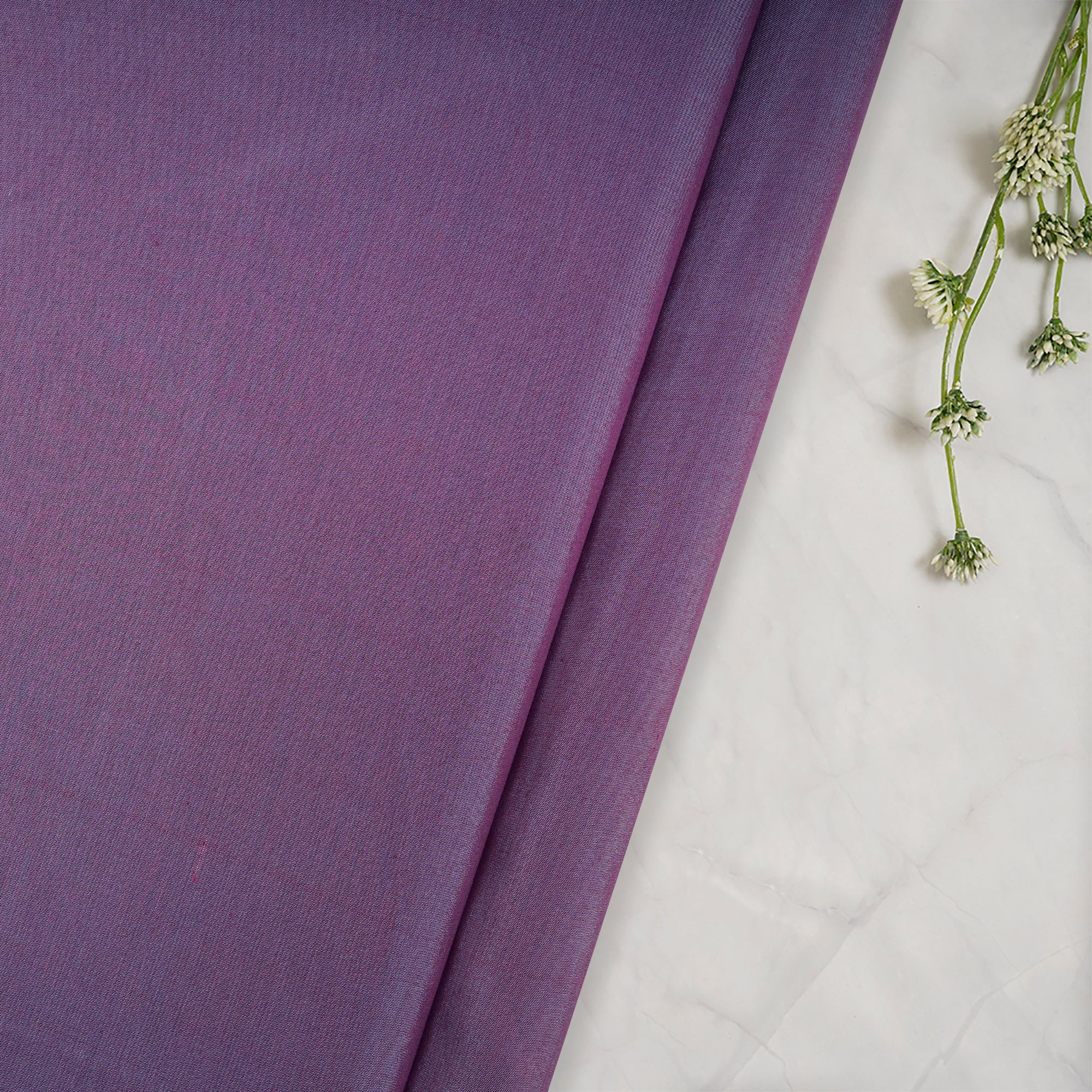 Dark Lilac Color Yarn Dyed Pure Cotton Fabric
