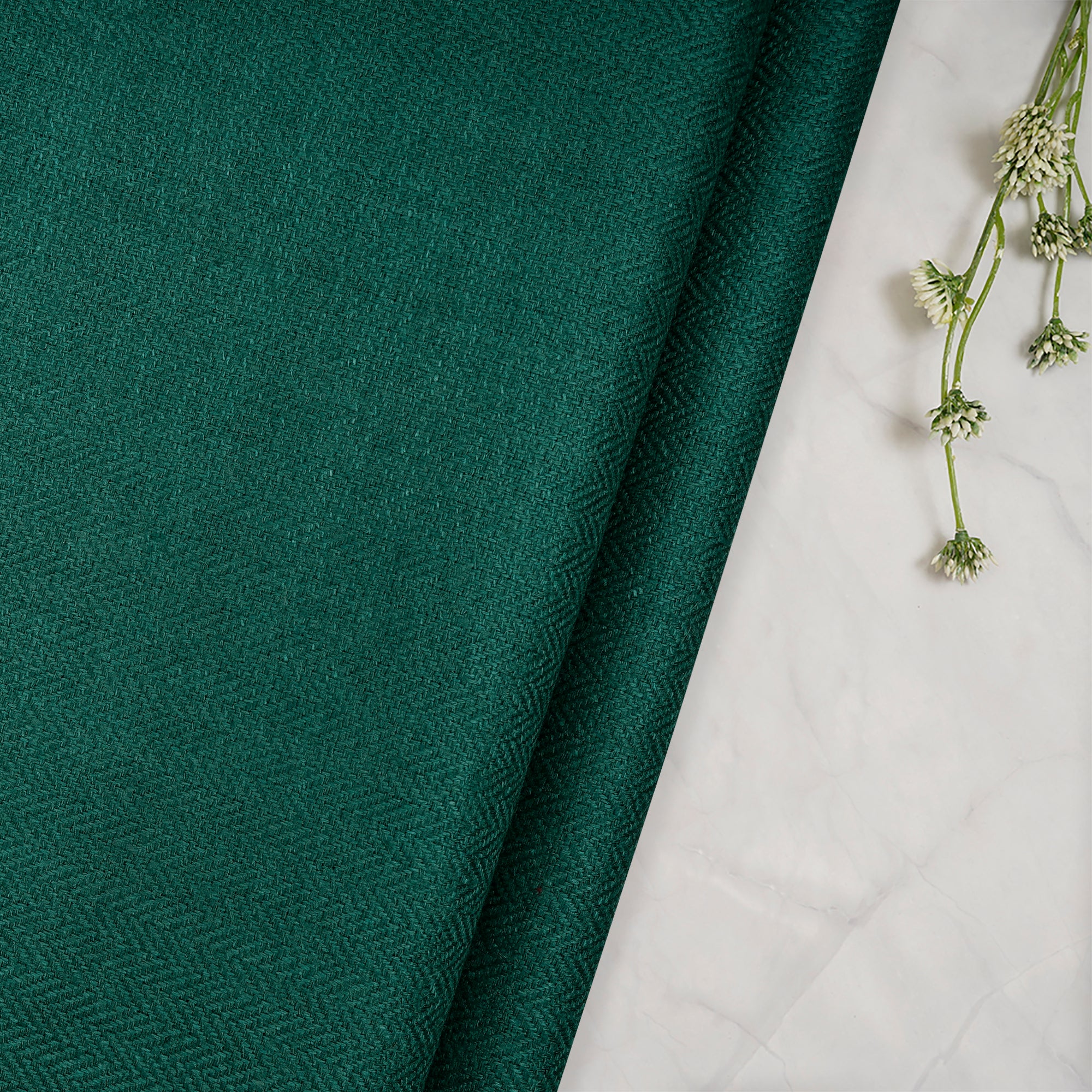 Light Green Handwoven Pure Heavy Matka Silk Dobby Fabric