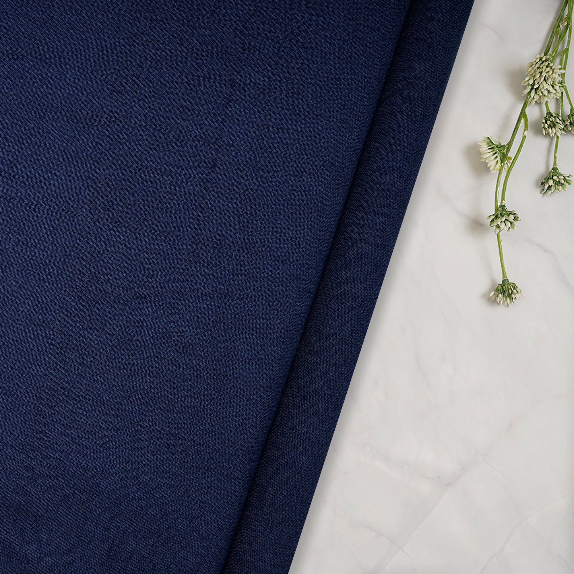 Oceana 40's Count Piece Dyed Handspun Handwoven Cotton Fabric