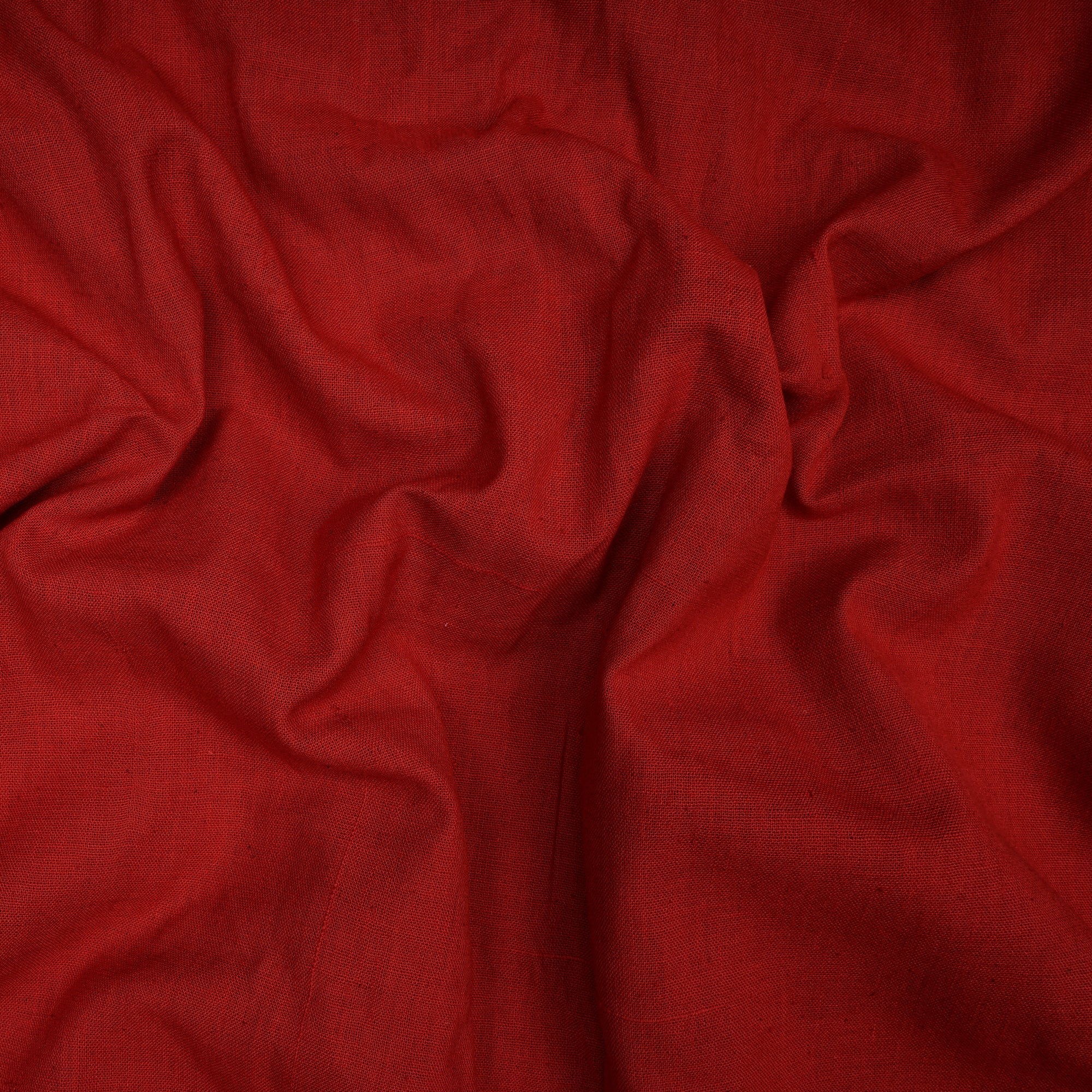 Flame Scarlet 40's Count Piece Dyed Handspun Handwoven Cotton Fabric