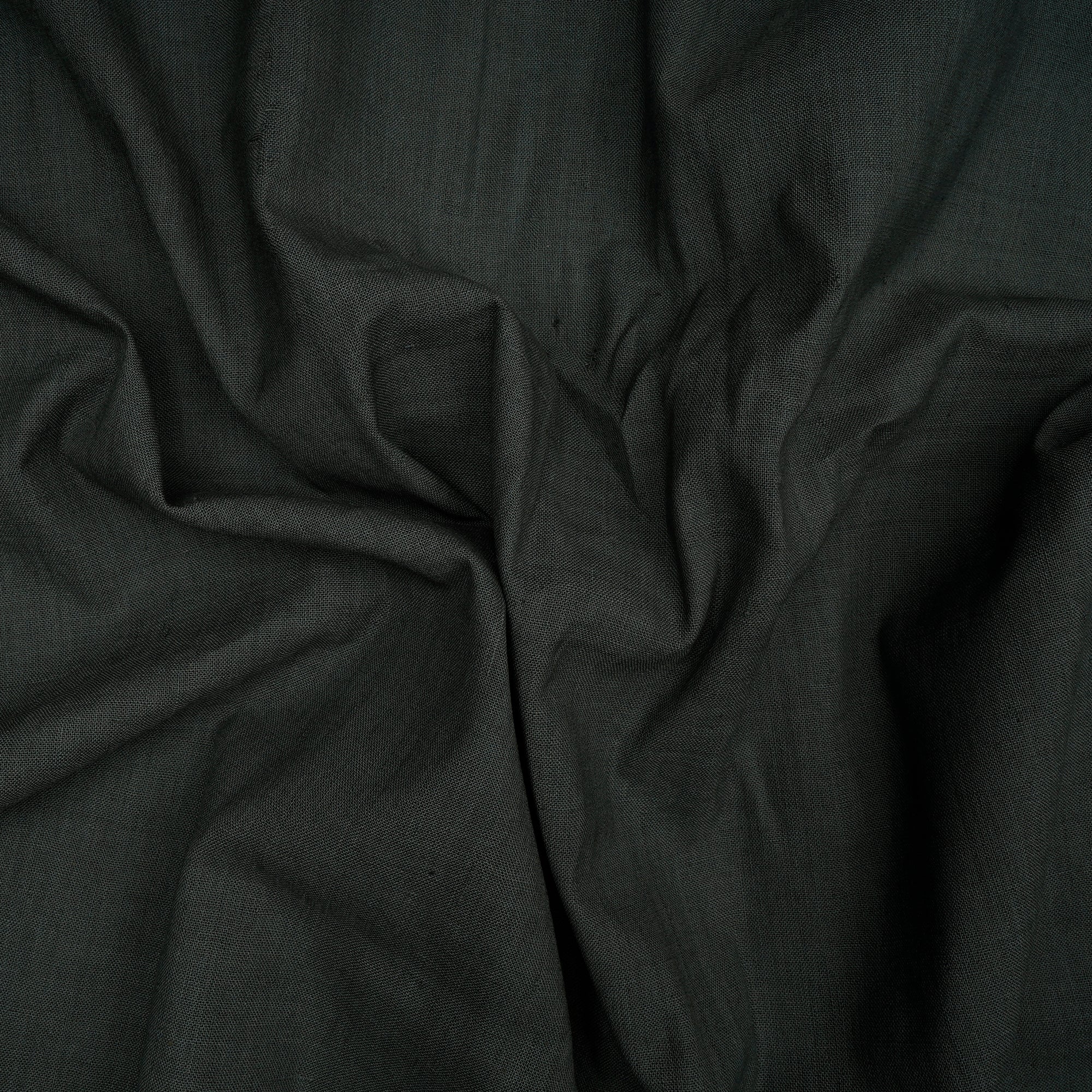 Dark Green 40's Count Piece Dyed Handspun Handwoven Cotton Fabric