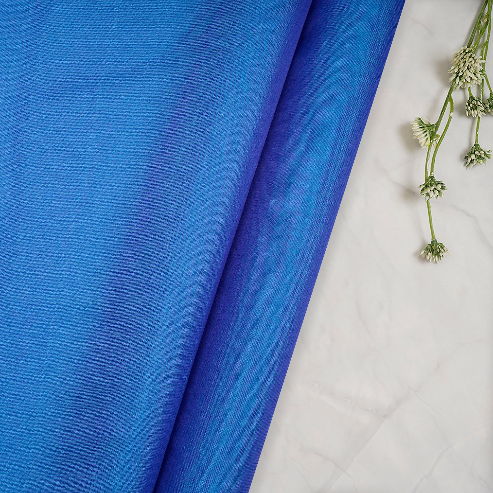 Sapphire Color Pure Organza Silk Fabric