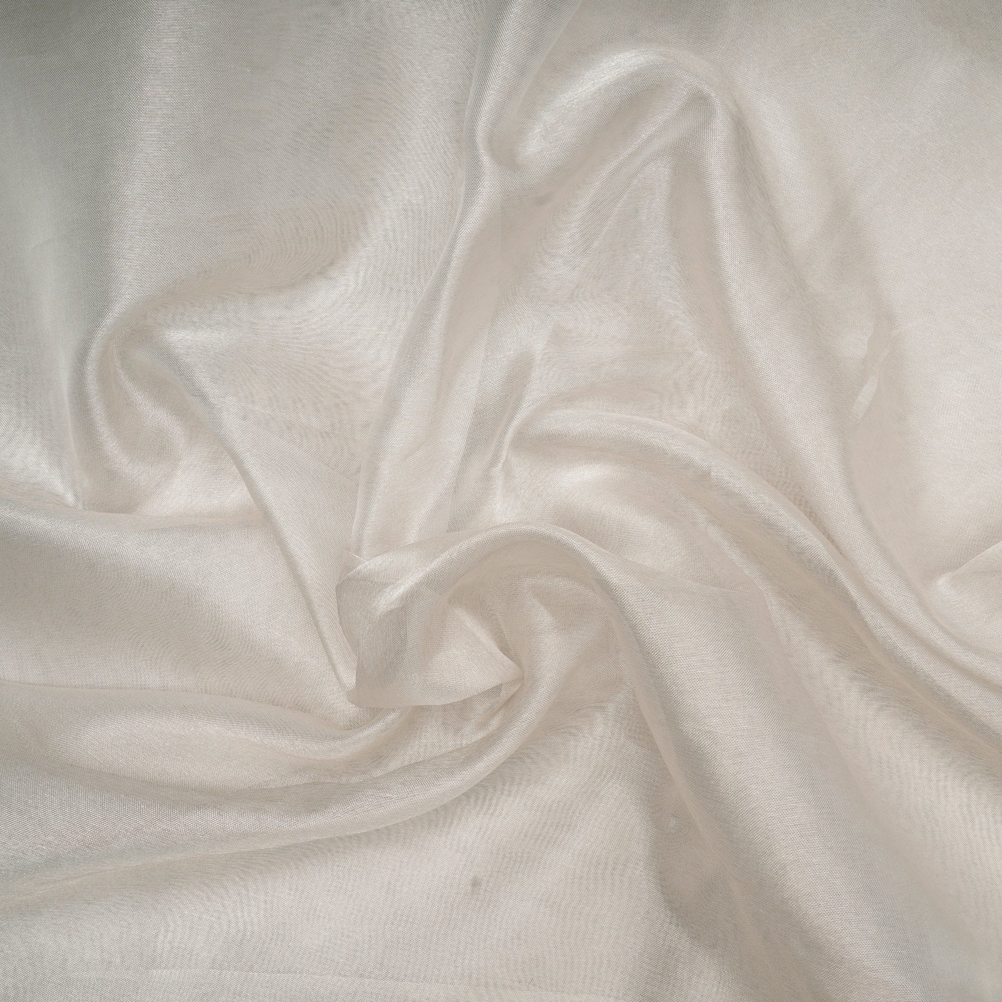 Silver Plain Dyeable Heavy Pure Tissue Fabric