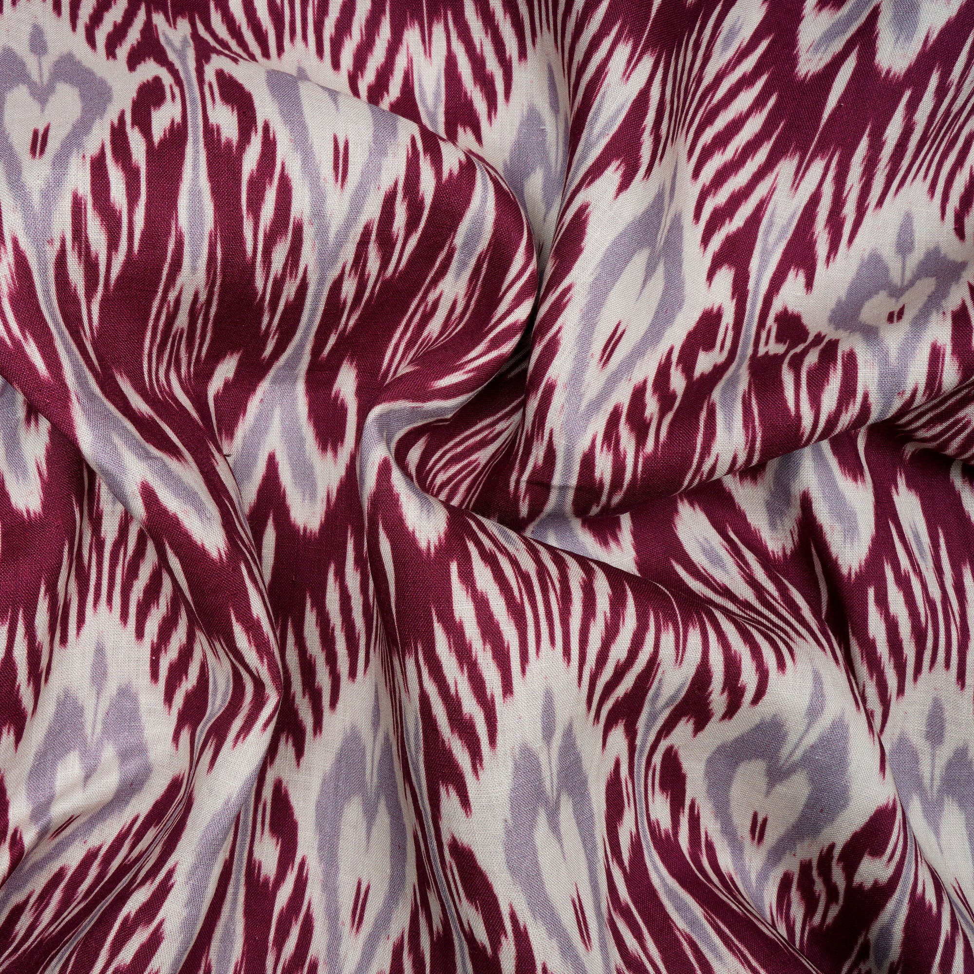 Beaujolais Ikat Pattern Digital Print Fancy Linen Fabric