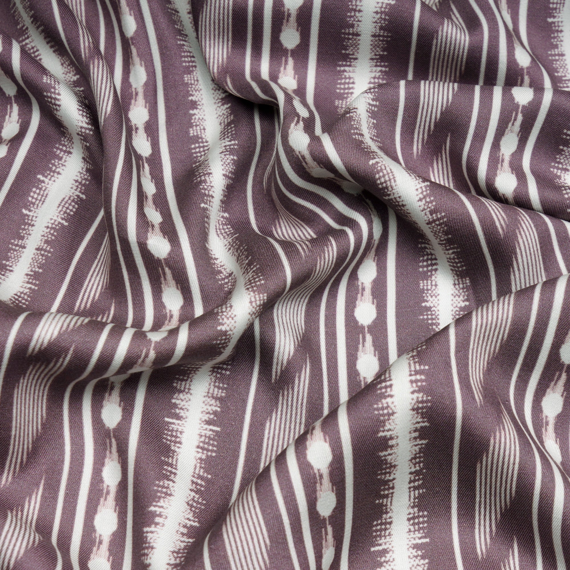 Grape Shake Stripe Pattern Digital Print Tencel Modal Twill Fabric