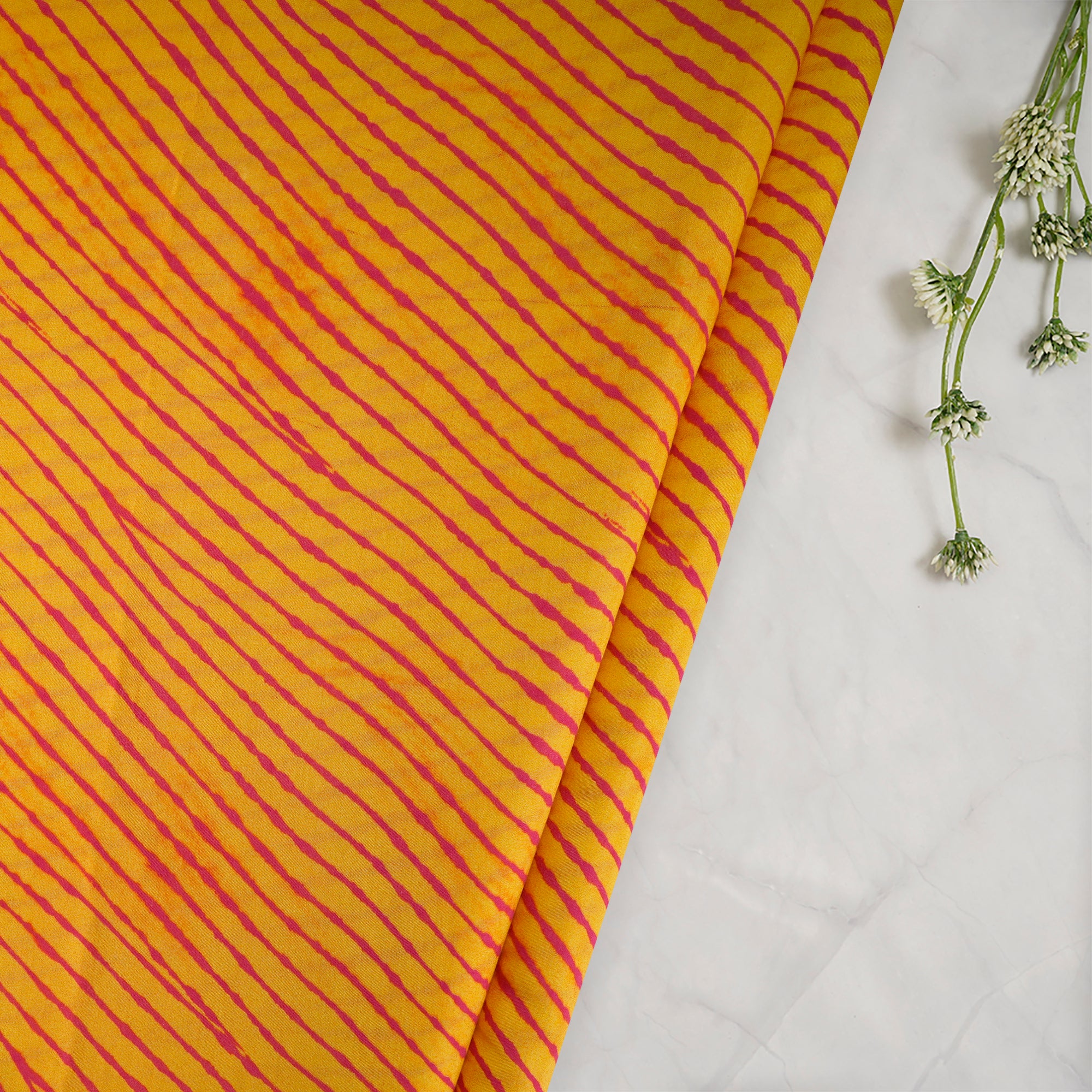 Yellow Color Digital Printed Viscose Muslin Fabric
