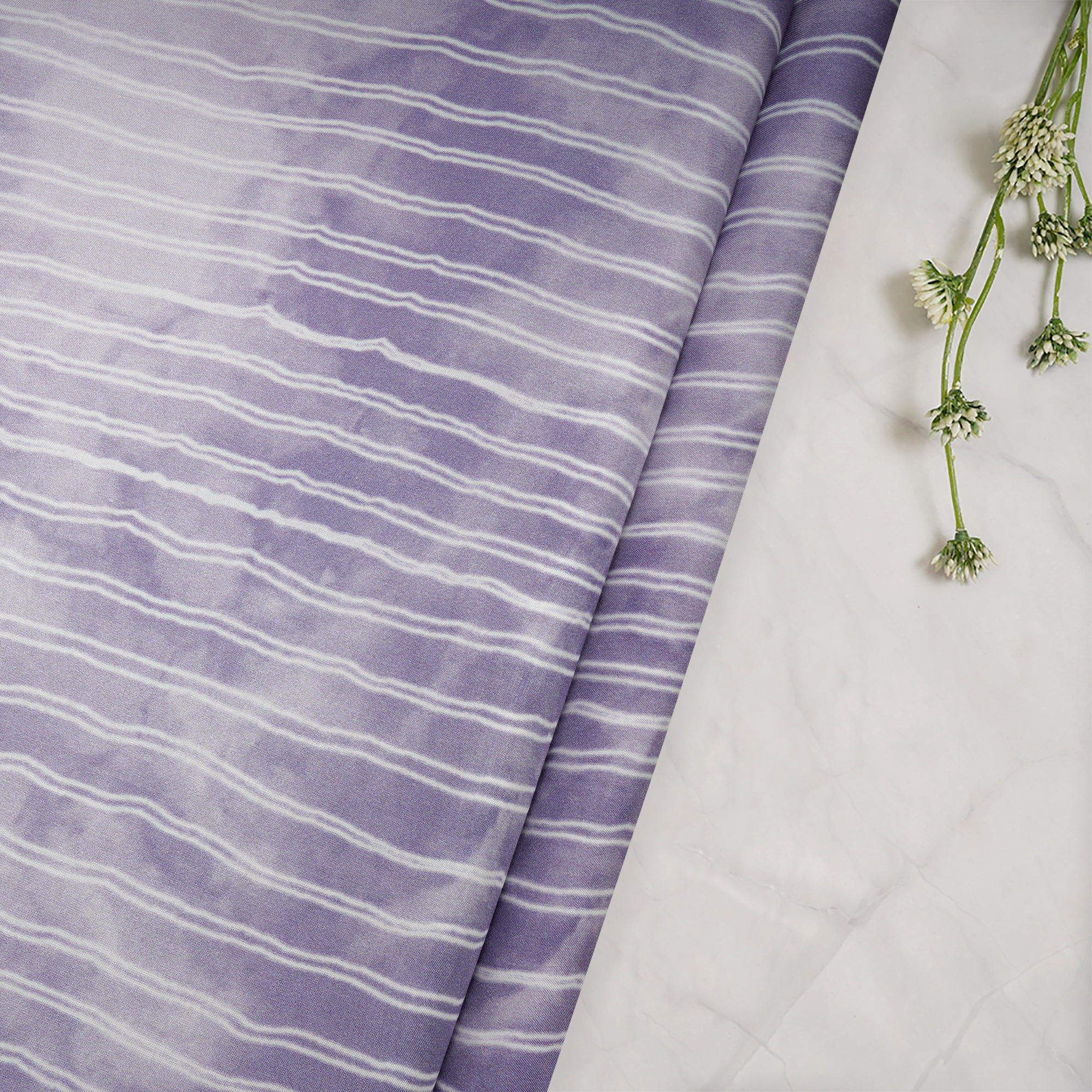 Purple Heather Stripe Pattern Digital Print Modal Fabric