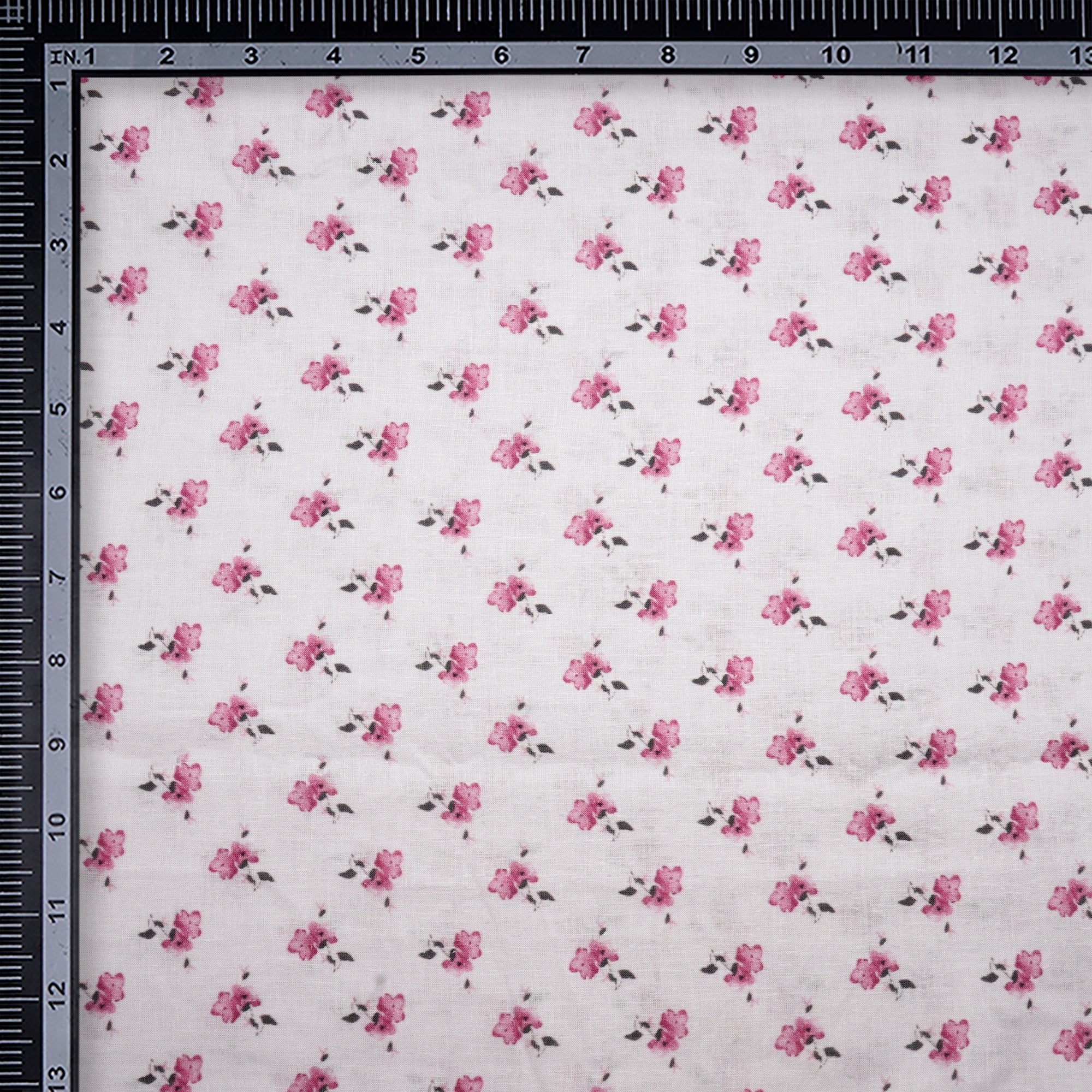 Multi Color Floral Pattern Digital Print Pure Linen Fabric