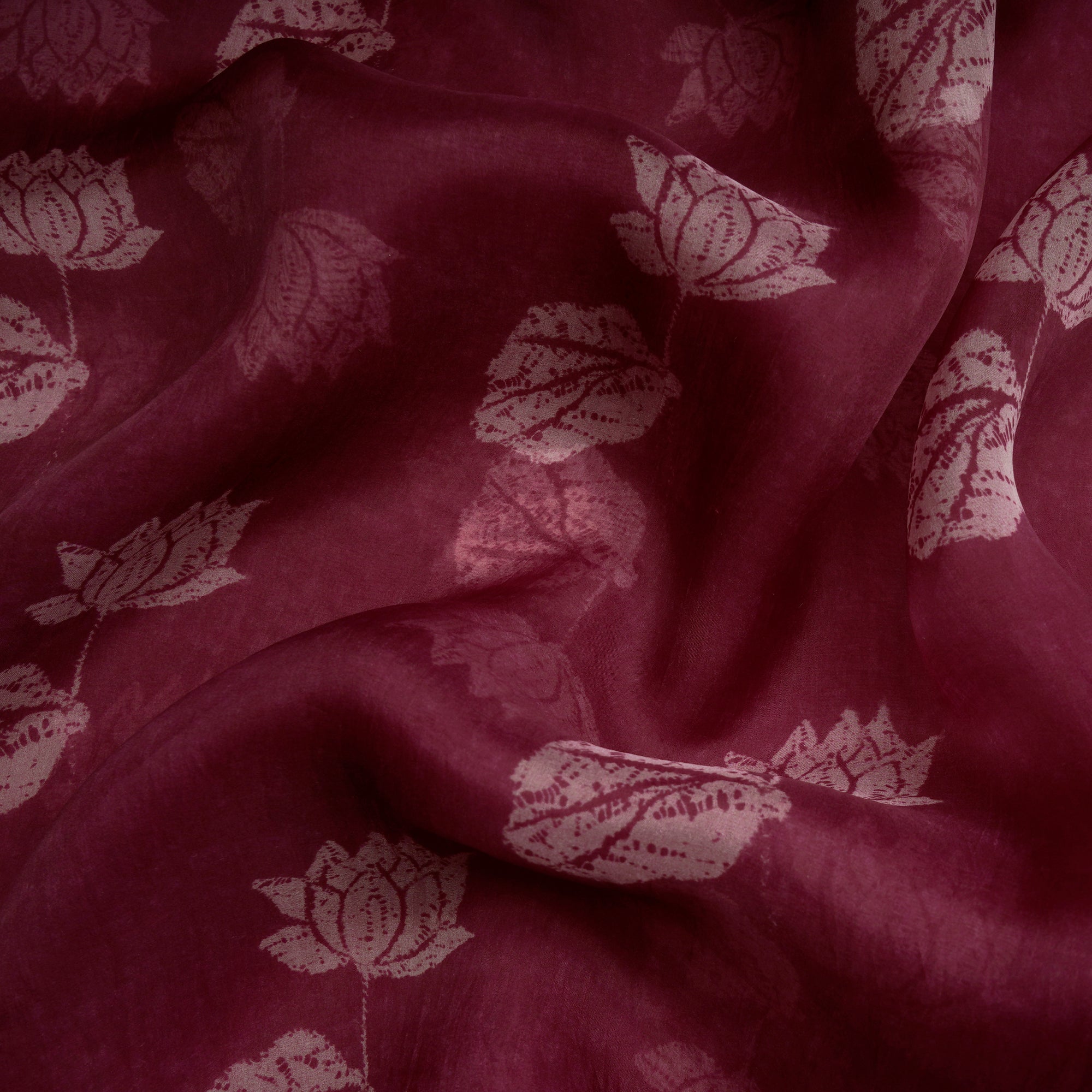 Rhododendron Floral Pattern Digital Print Organza Silk Fabric