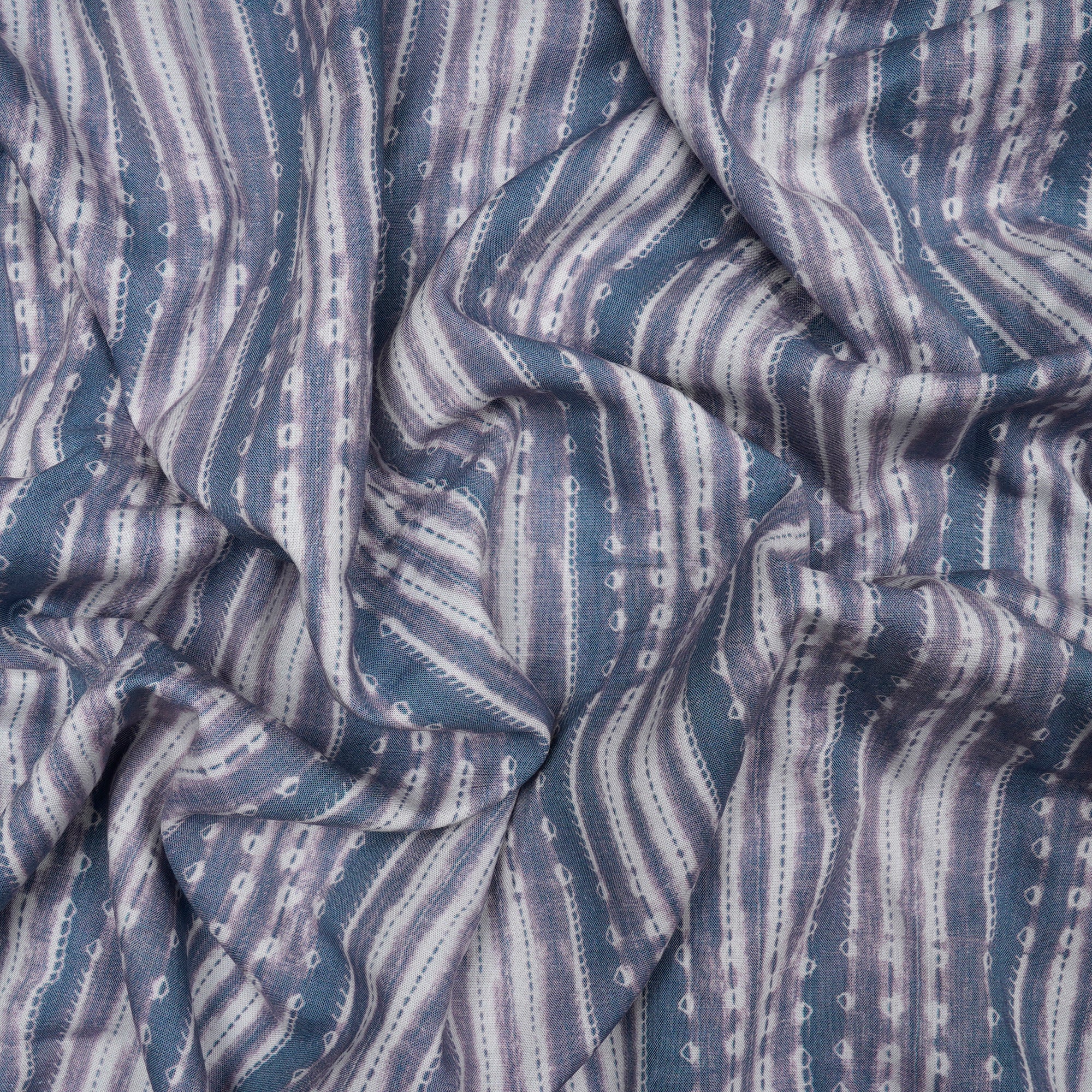 Gray Shibori Pattern Digital Print Fancy Linen Fabric