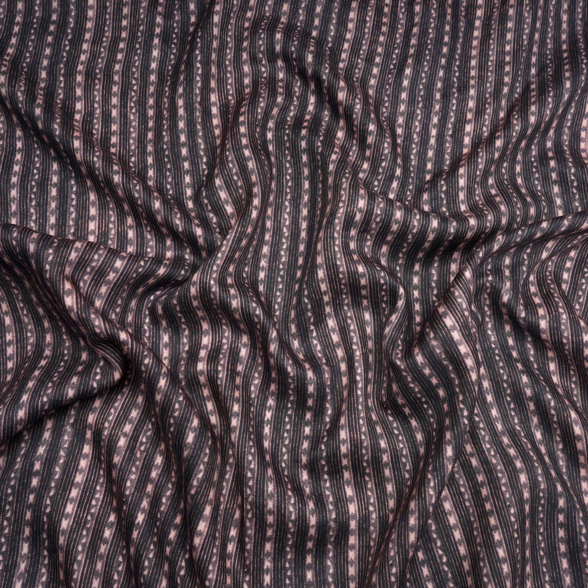 Black-Pink Stripe Pattern Digital Print Tencel Fabric