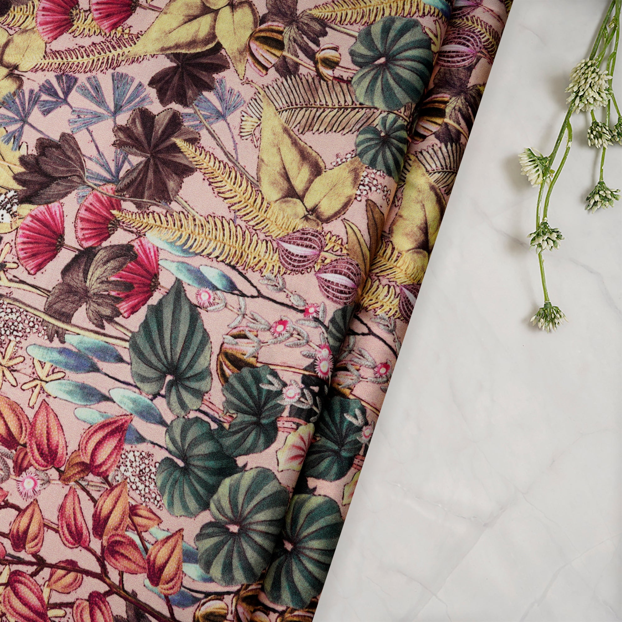 Multi Color Floral Pattern Digital Print Modal Satin Fabric