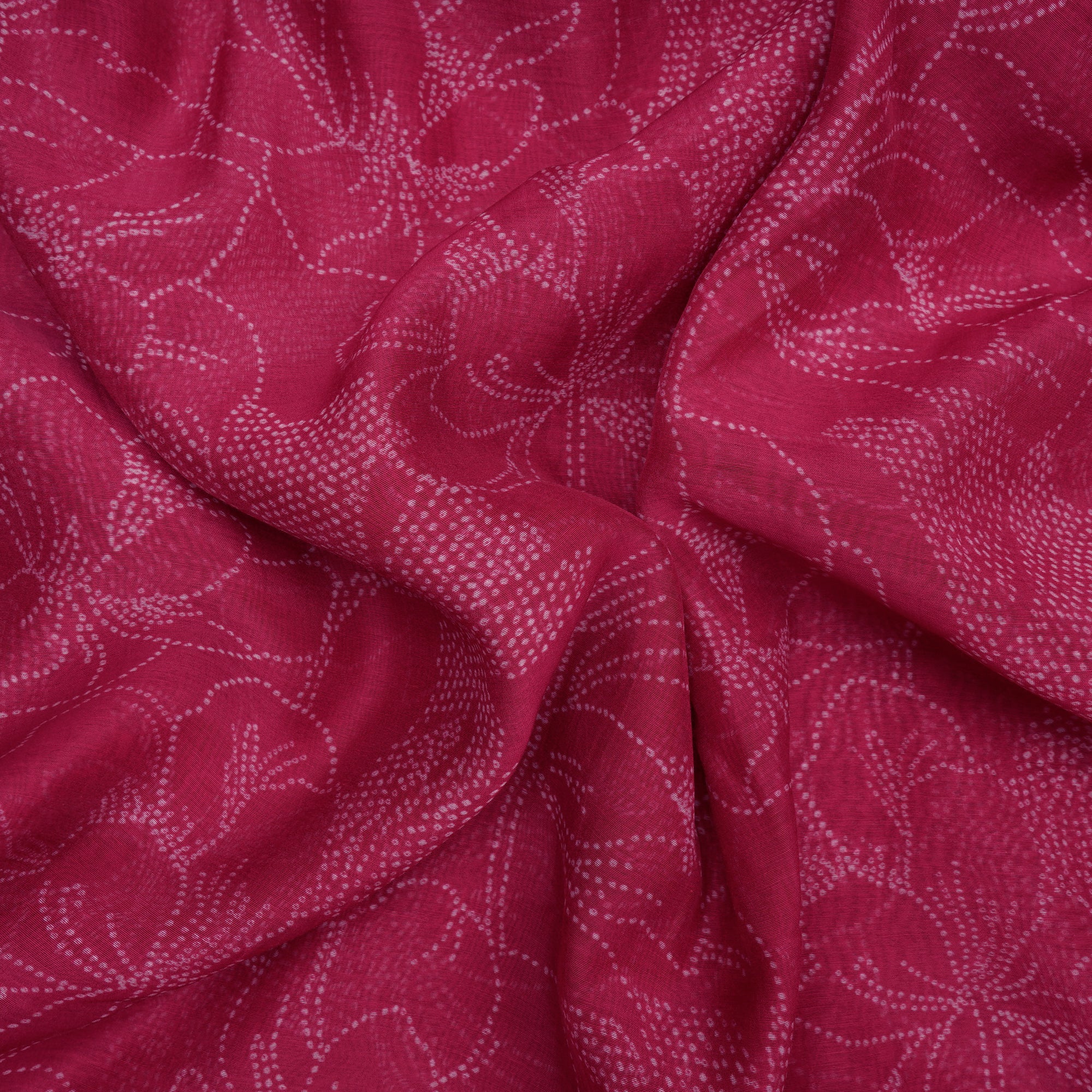 Pink Floral Pattern Digital Print Fine Chanderi Fabric