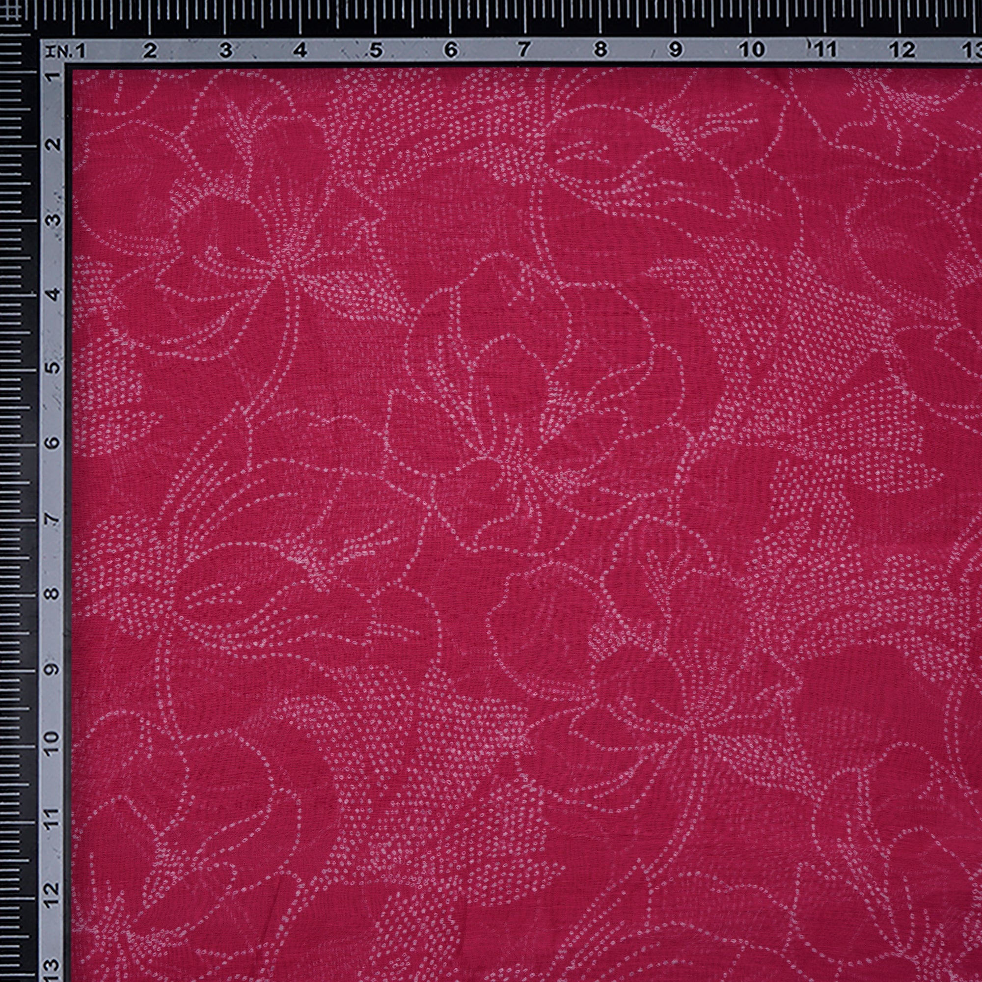 Pink Floral Pattern Digital Print Fine Chanderi Fabric