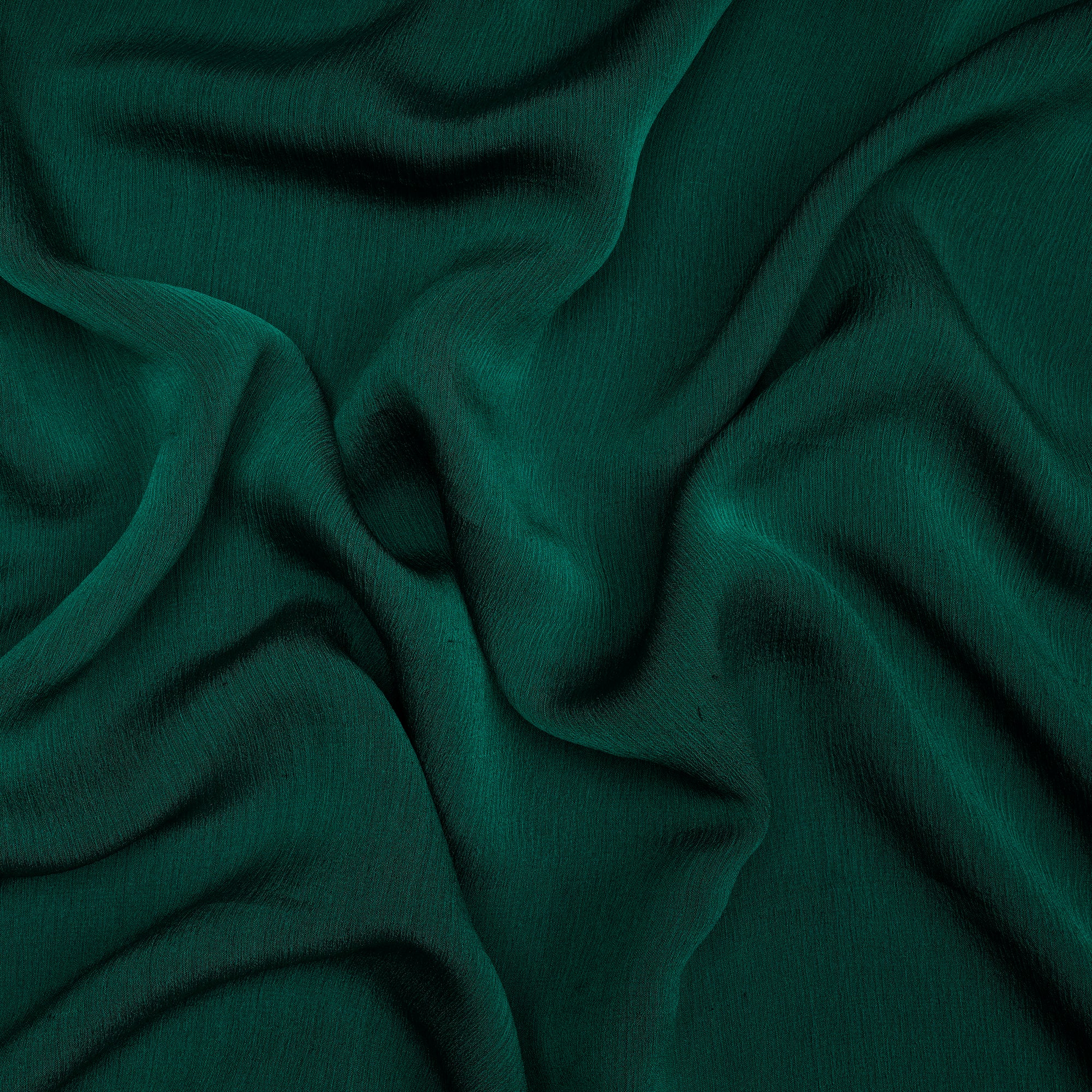 Dark Green Piece Dyed Chiffon Silk Fabric