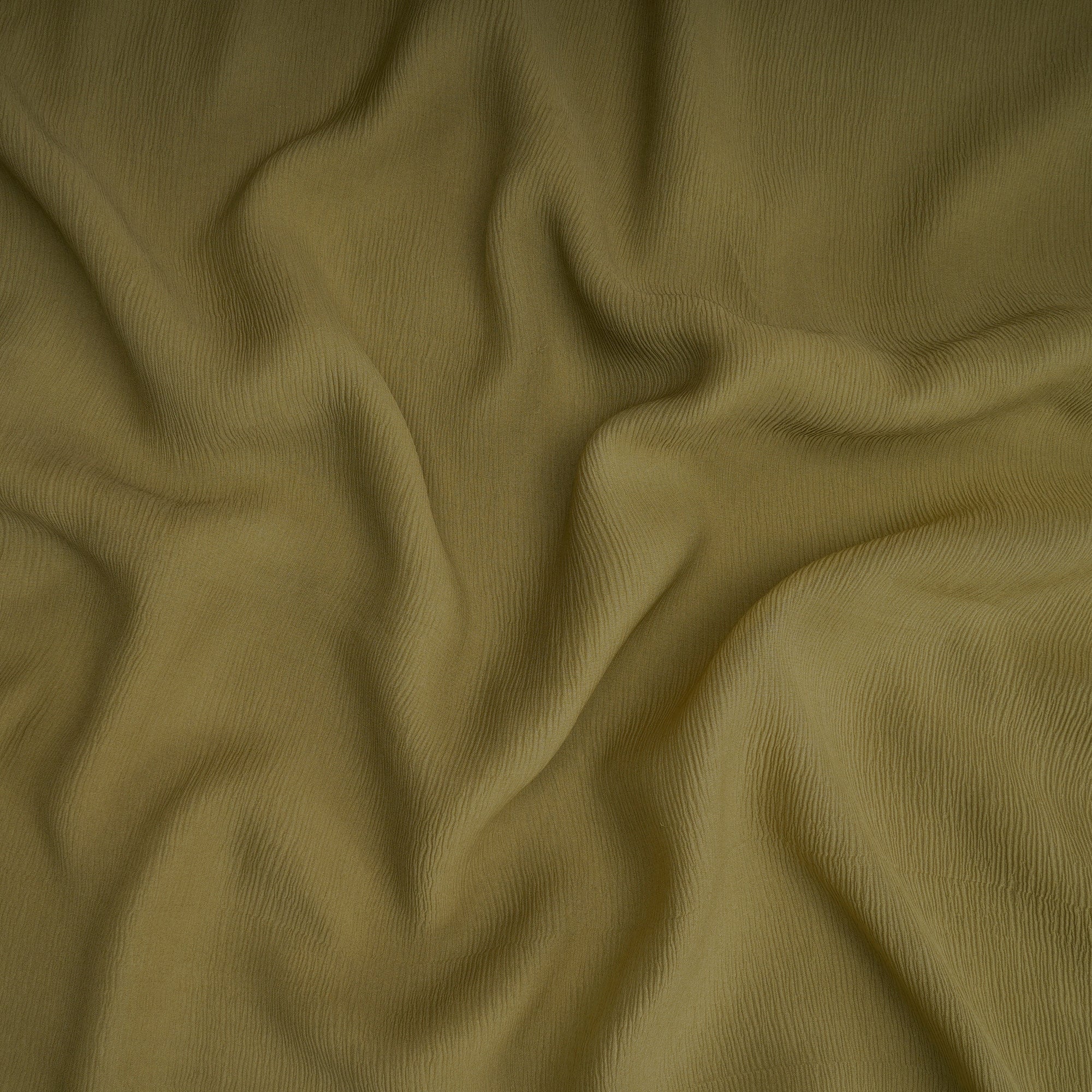 Olive Green Color Chiffon Silk Fabric