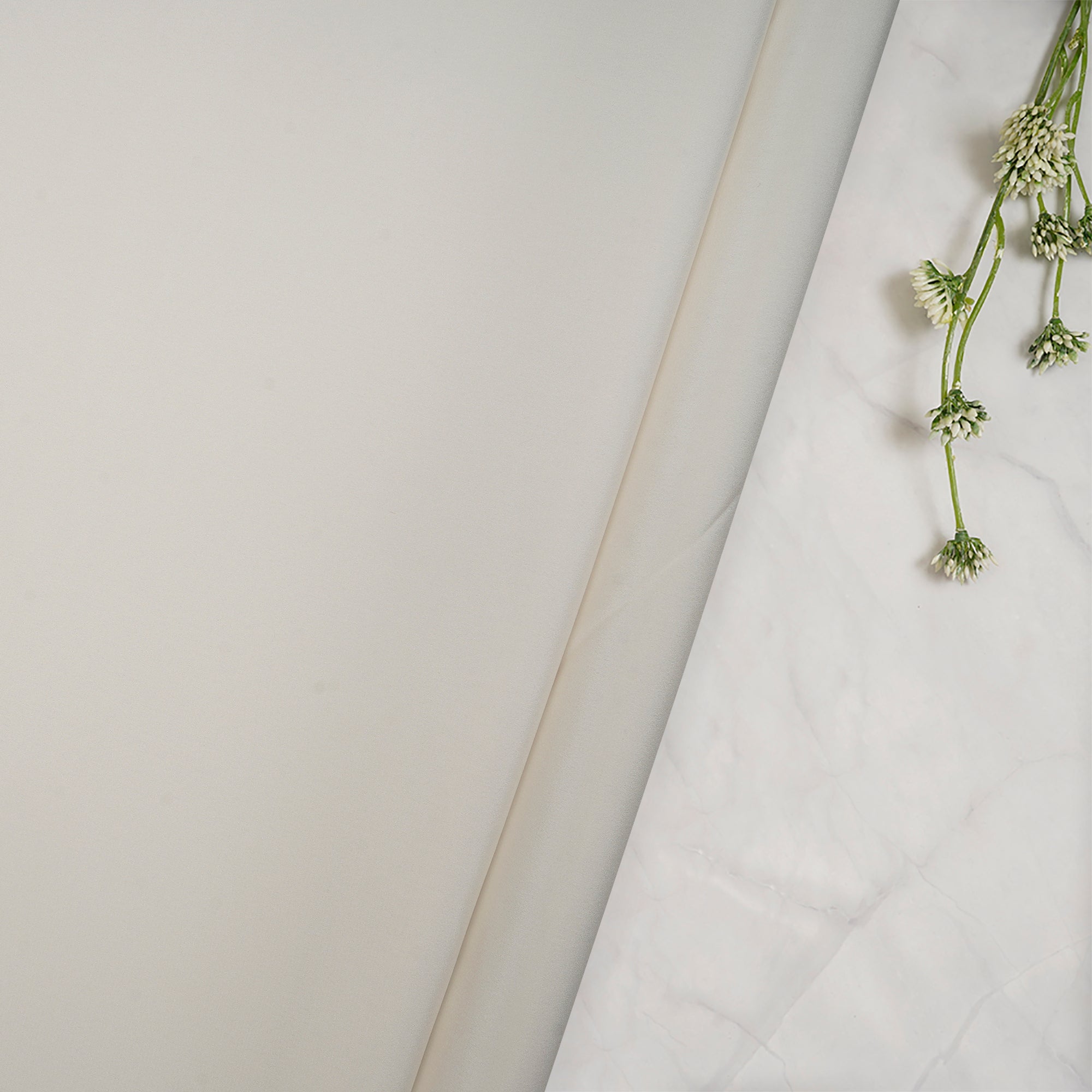 Off-White Dyeable 80 GLM Imported Stretch Crepe Silk Fabric