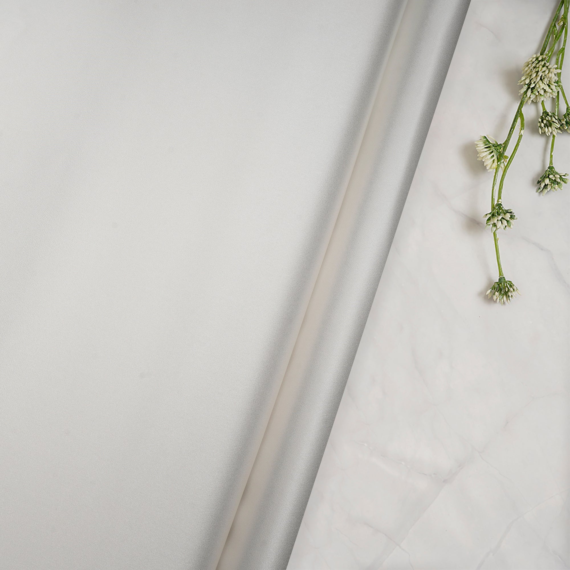White Dyeable Imported 80 GLM Satin Silk Fabric