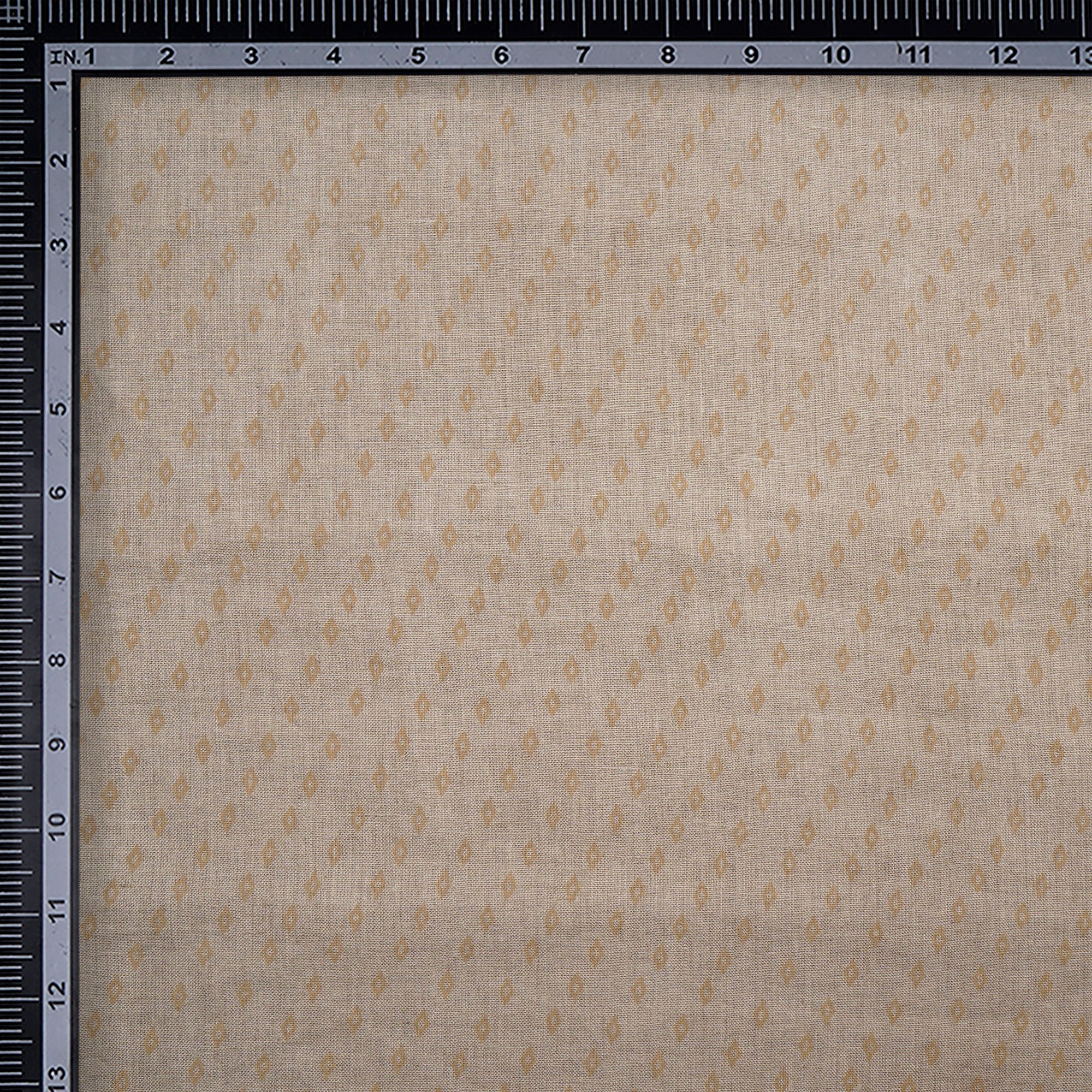 Grey Geometric Pattern Printed Cotton Linen Fabric